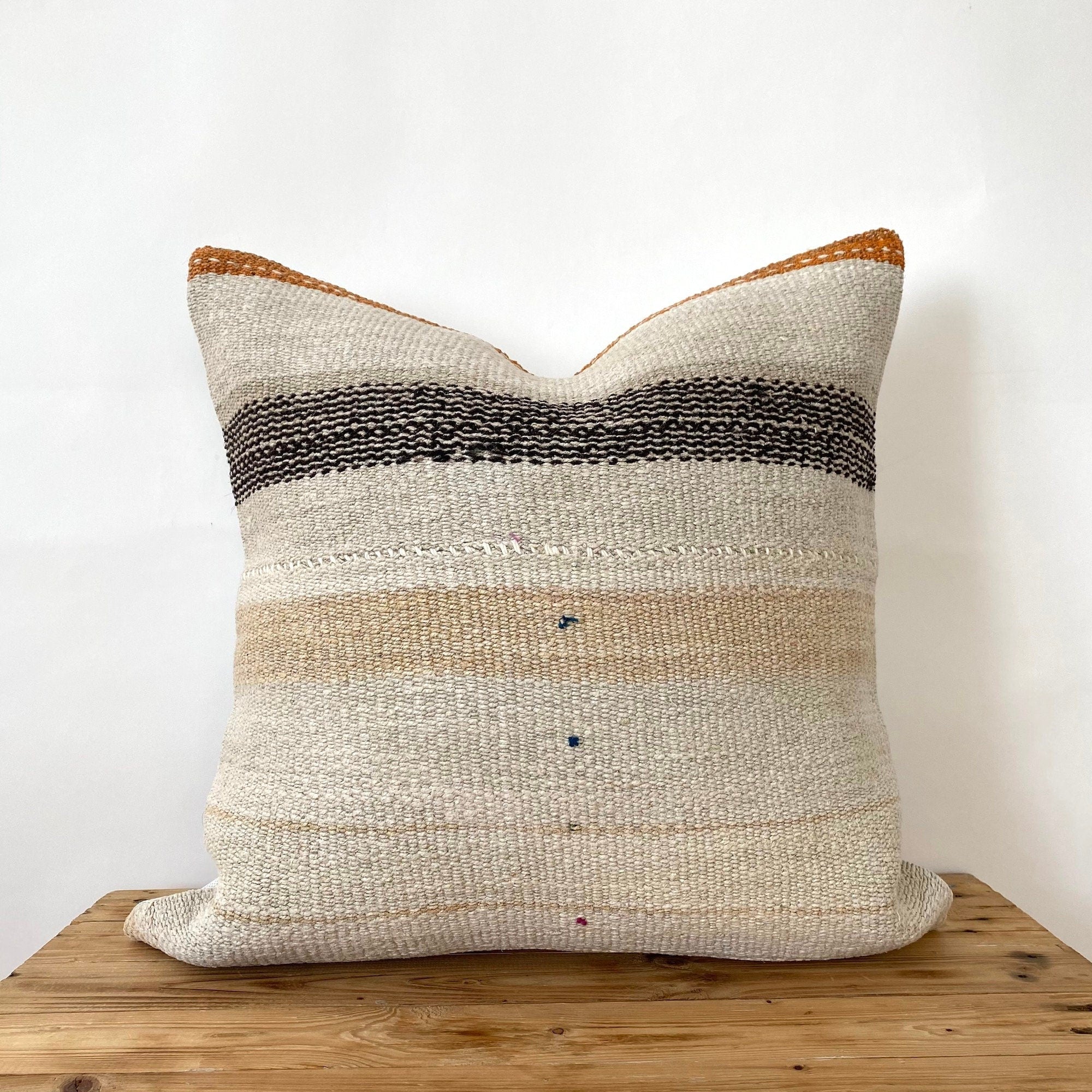 Thalina - White Hemp Pillow Cover