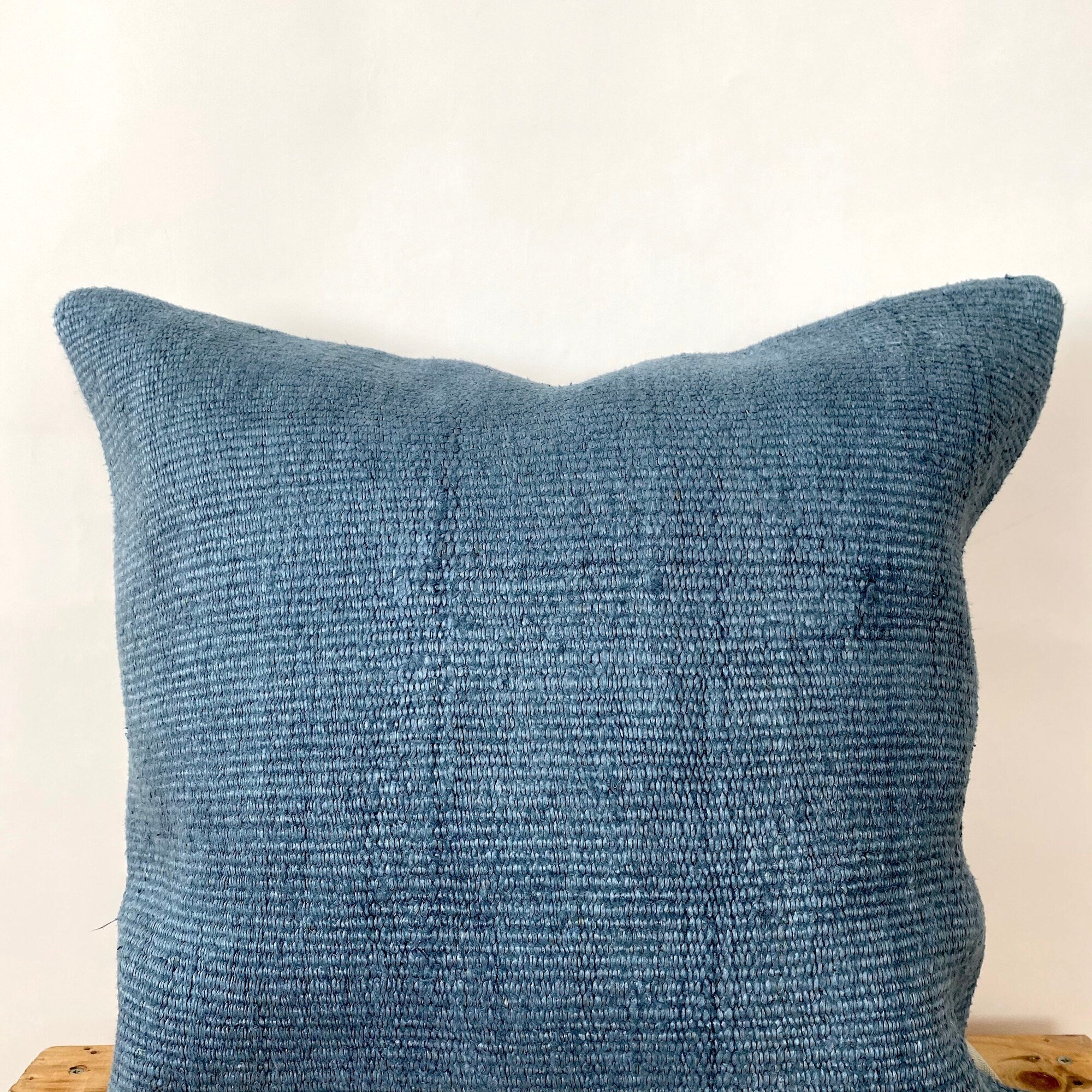 Capri - Blue Hemp Pillow Cover