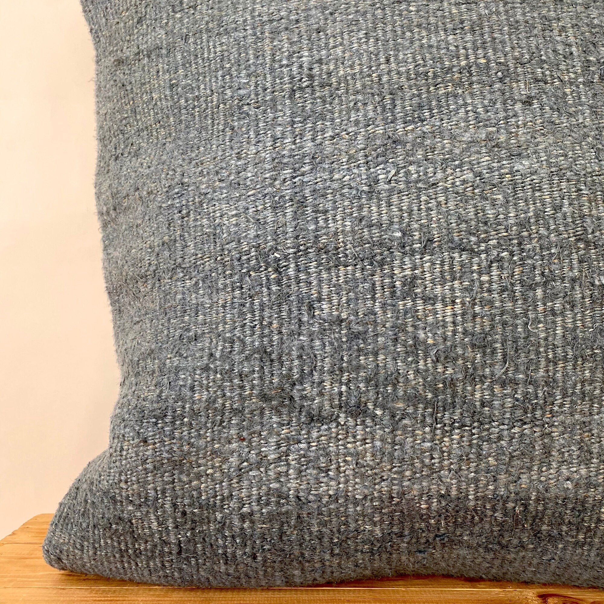 Cynara - Blue Hemp Pillow Cover