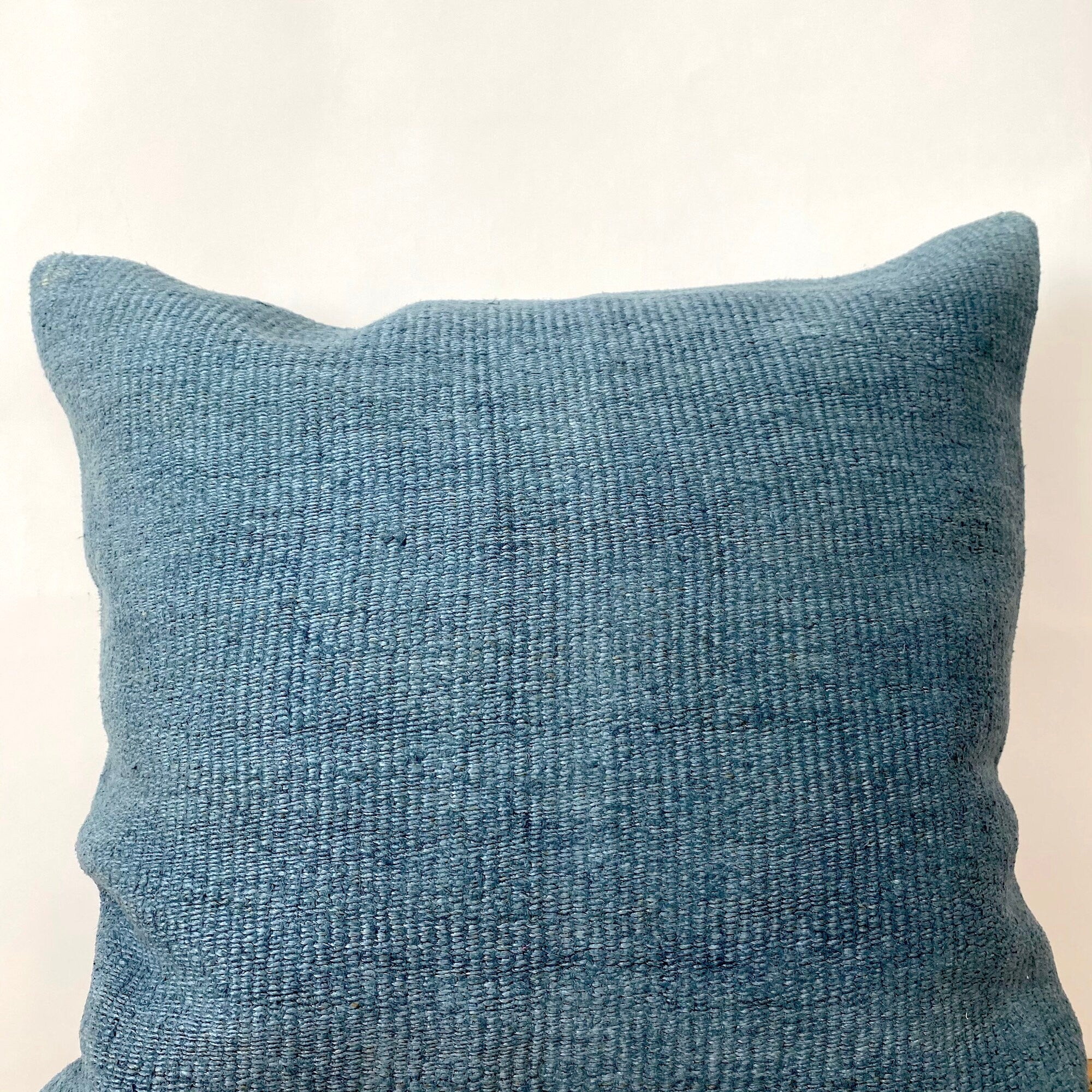 Cyan - Blue Hemp Pillow Cover