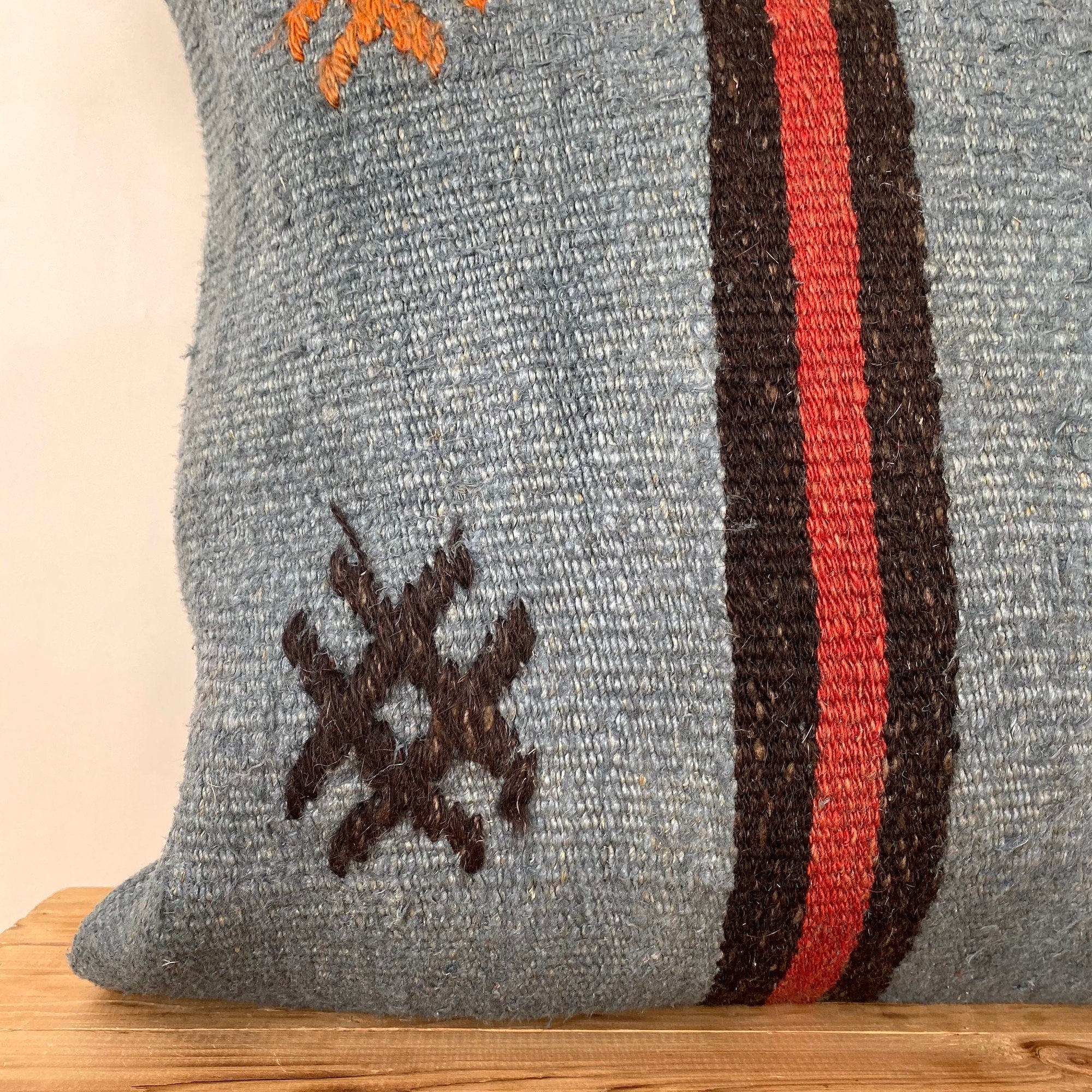 Calanthia - Blue Hemp Pillow Cover