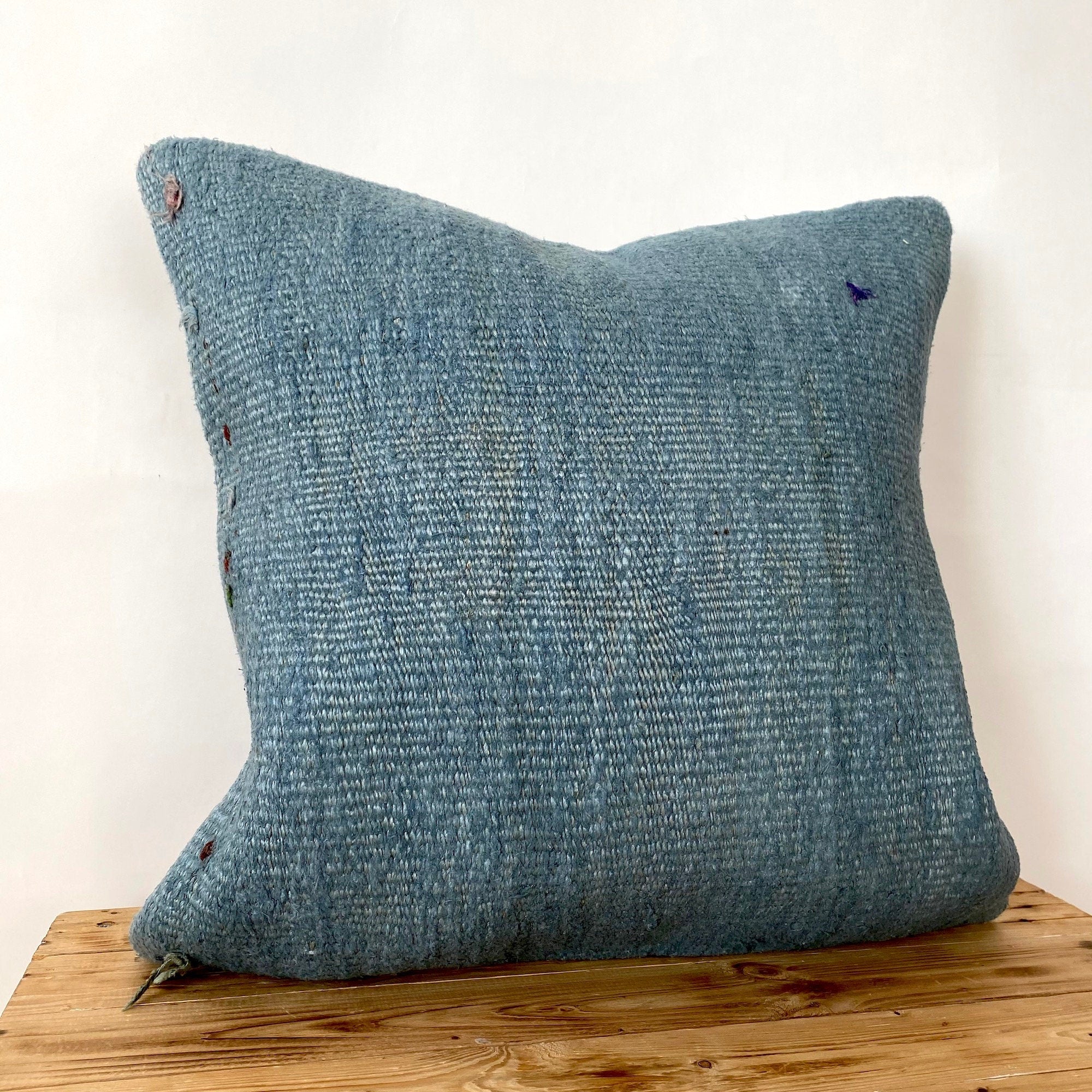 Ceridwen - Blue Hemp Pillow Cover