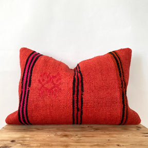 Hadria - Red Hemp Pillow Cover