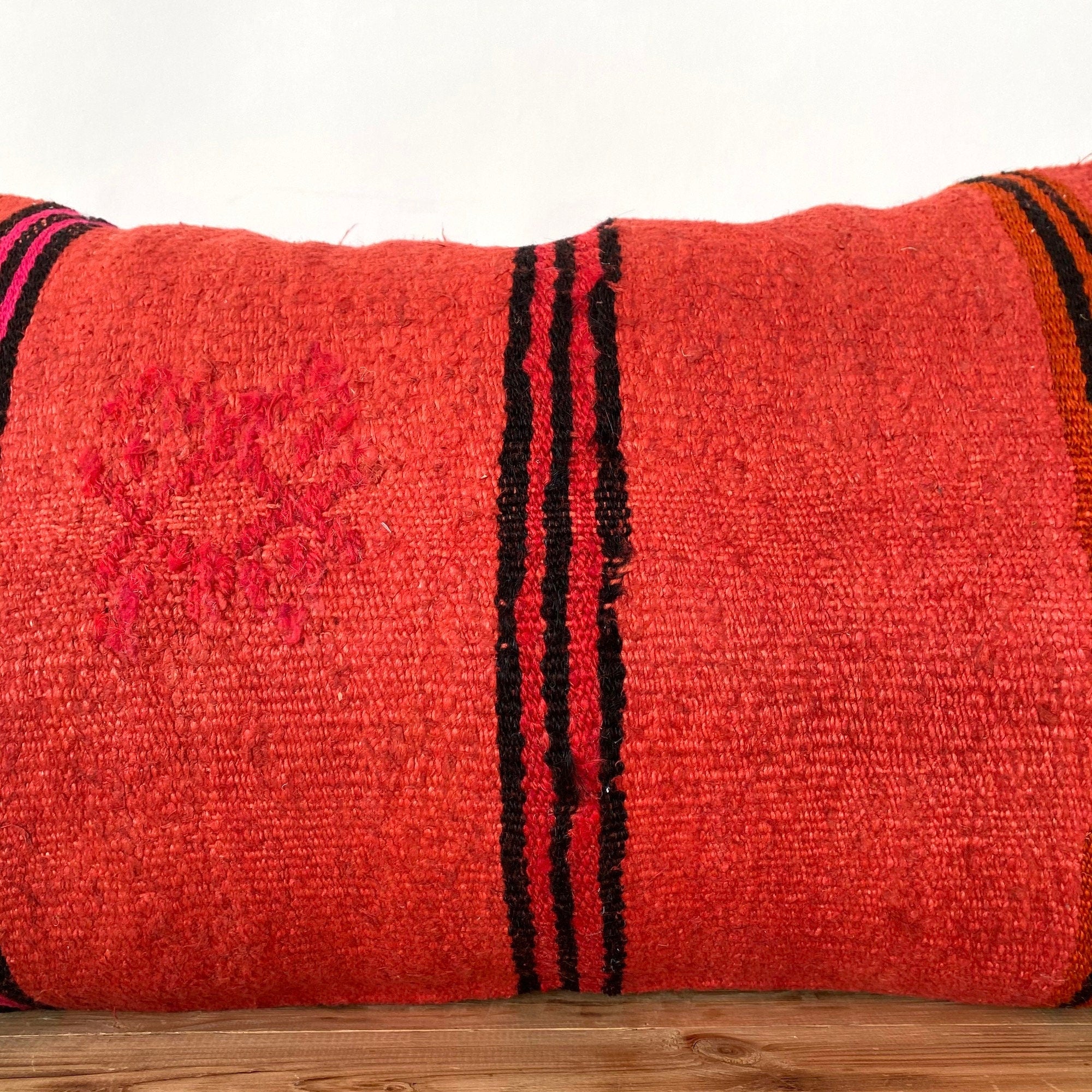 Hadria - Red Hemp Pillow Cover