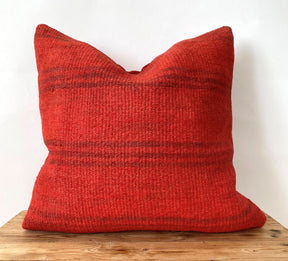 Havilah - Red Hemp Pillow Cover