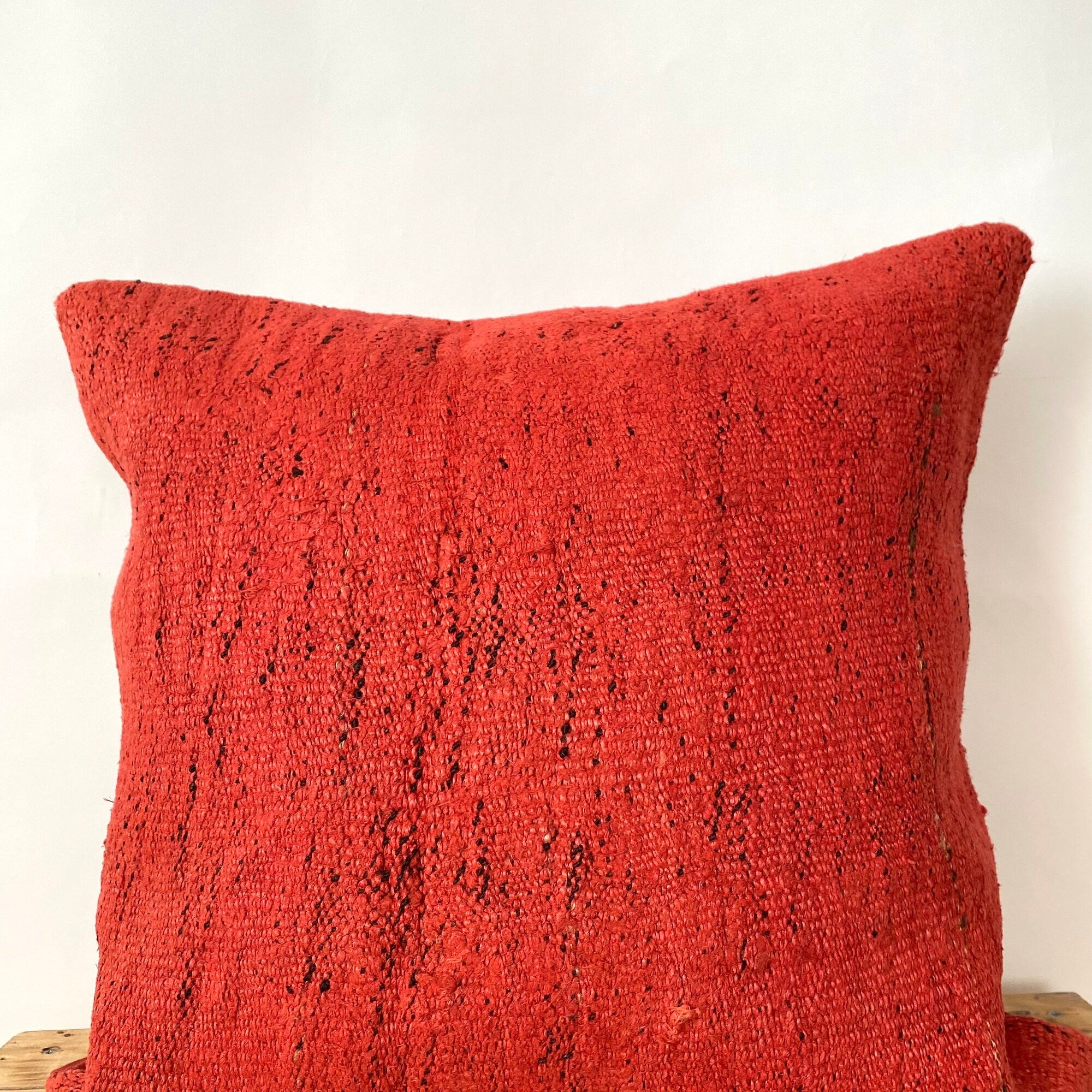 Hettie - Red Hemp Pillow Cover