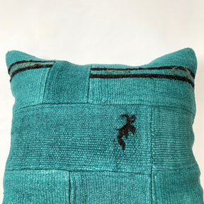 Coralyn - Turquoise Hemp Pillow Cover