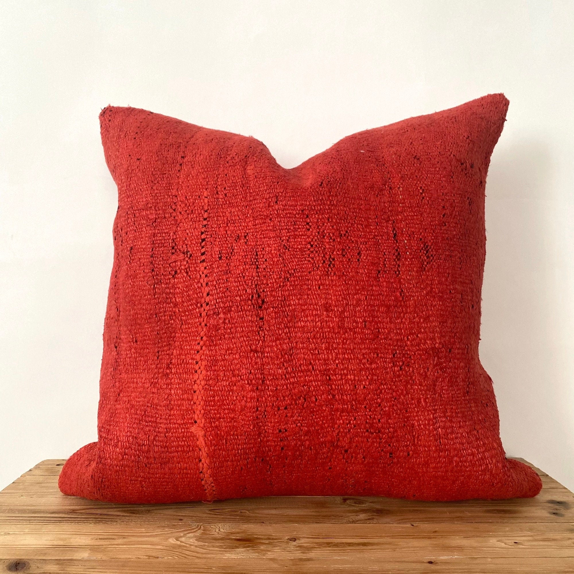 Yoland - Red Hemp Pillow Cover