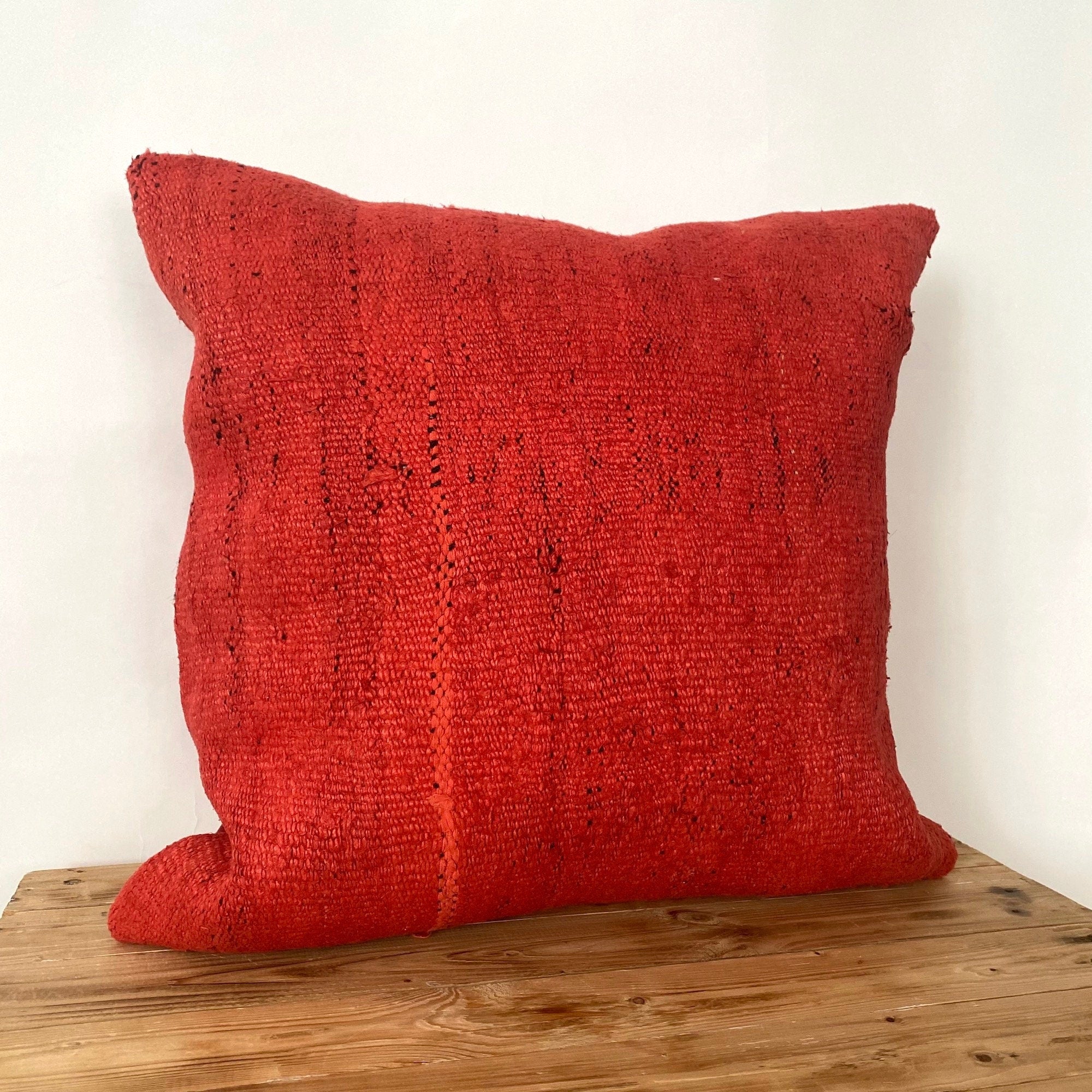 Yoland - Red Hemp Pillow Cover