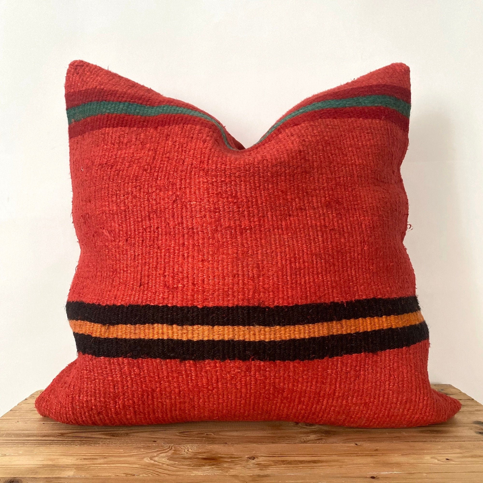 Yanely - Red Hemp Pillow Cover