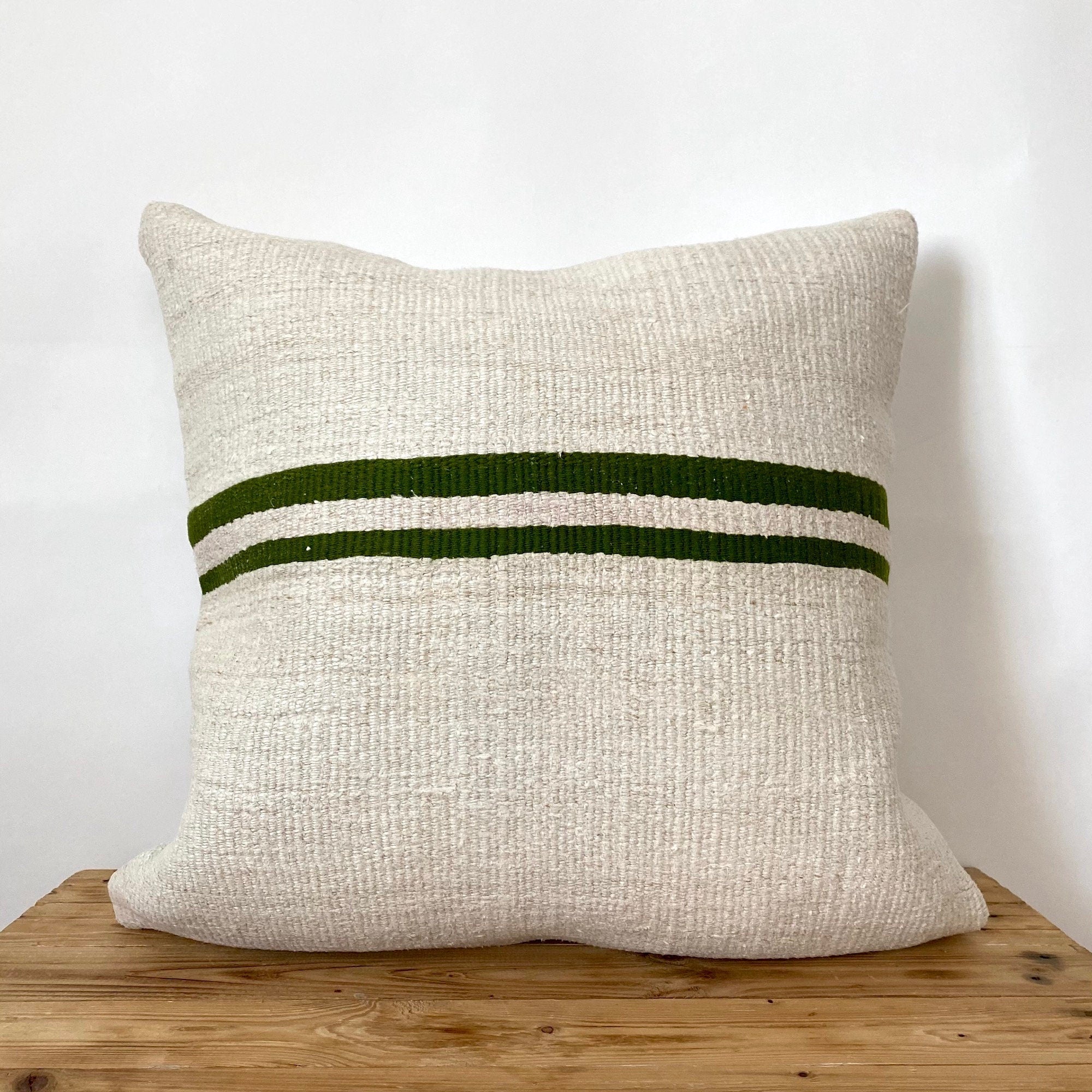 Tulla - White Hemp Pillow Cover