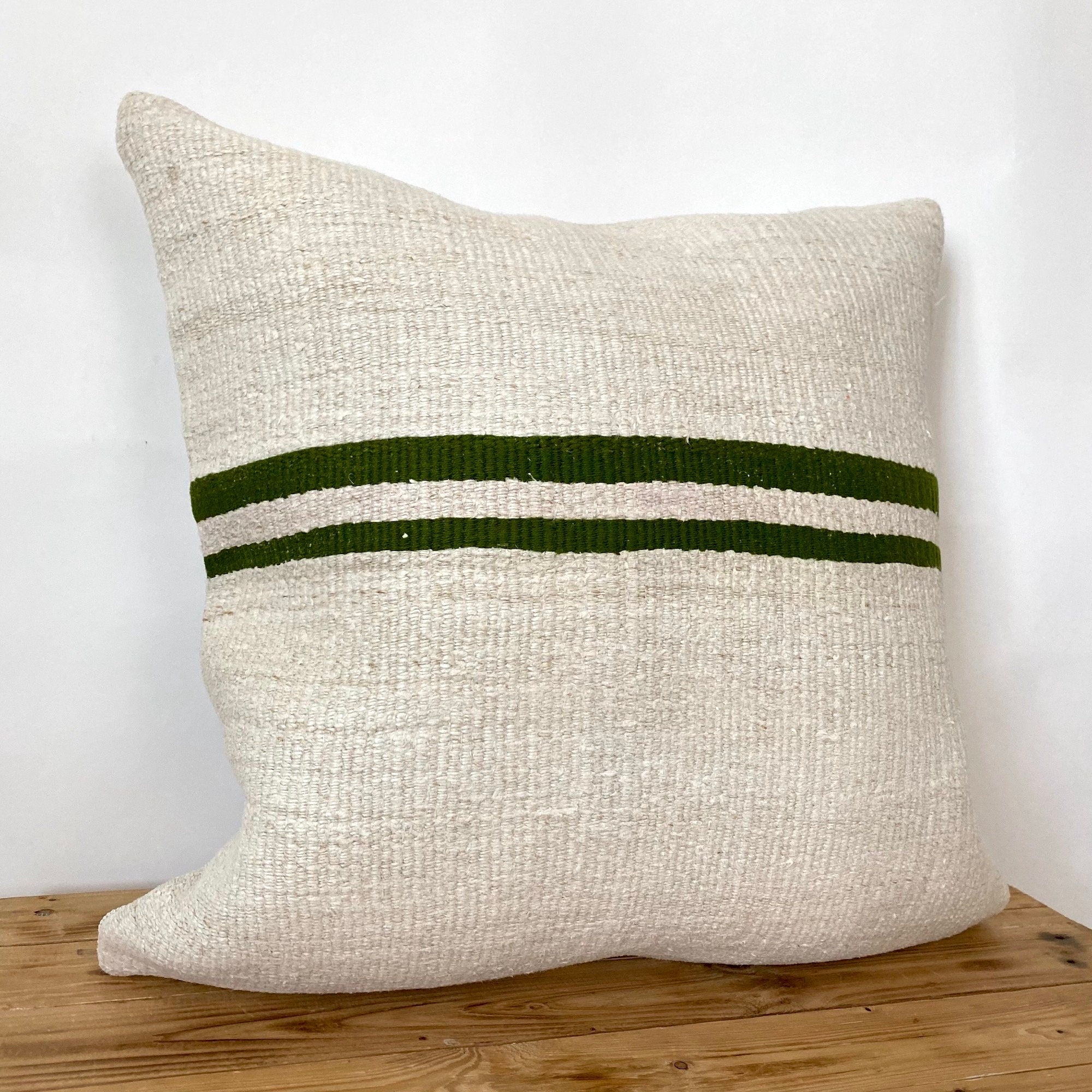 Tulla - White Hemp Pillow Cover