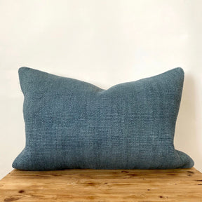 Cecile - Blue Hemp Pillow Cover