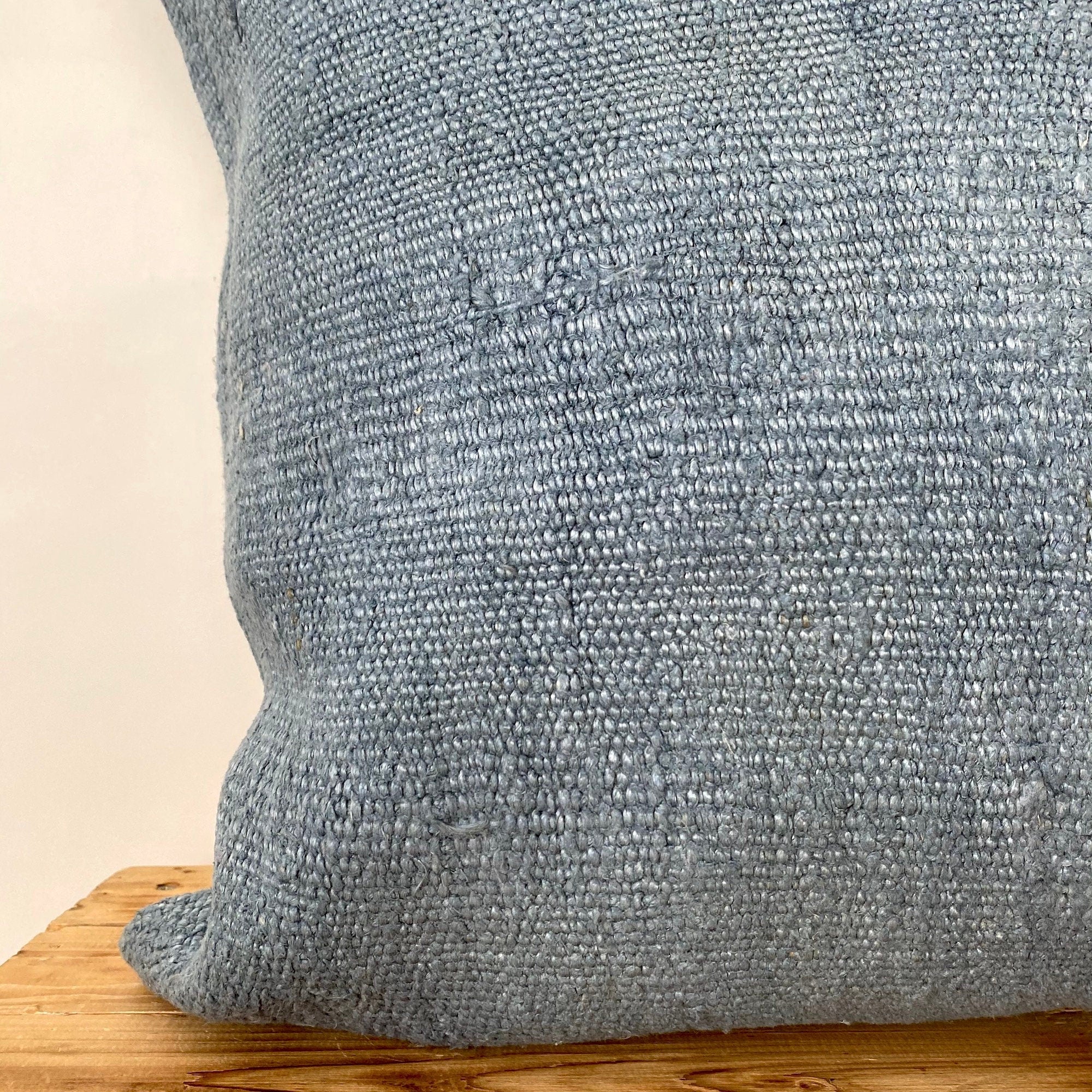 Chayla - Blue Hemp Pillow Cover