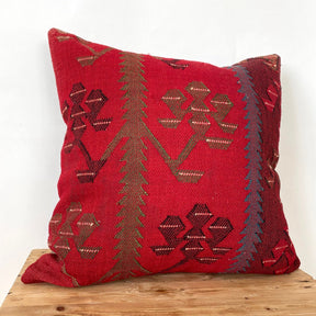 Lestari - Red Kilim Pillow Cover