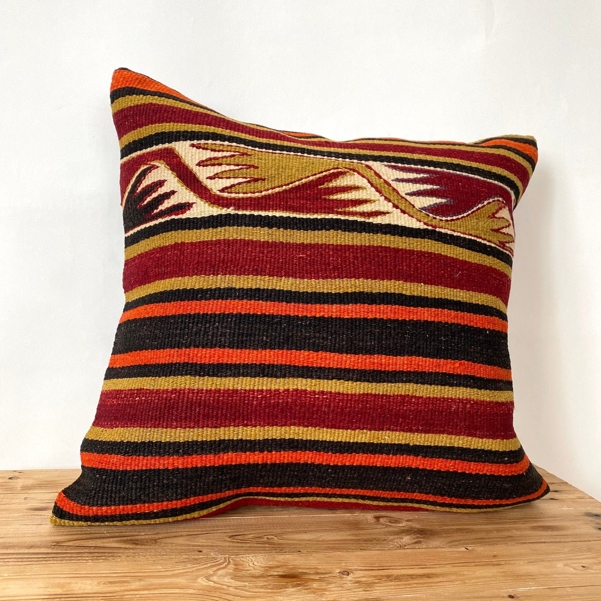 Lavena - Red Kilim Pillow Cover