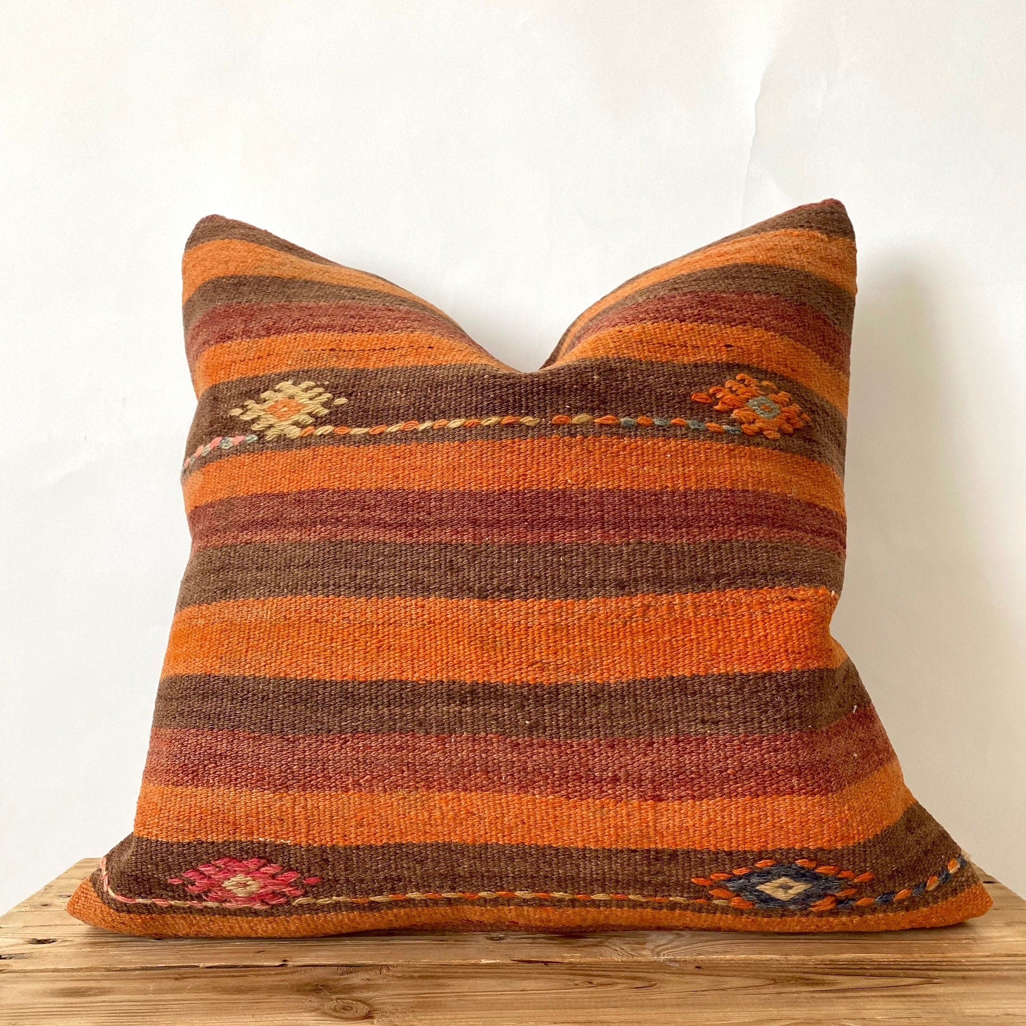 Laurinda - Orange Kilim Pillow Cover