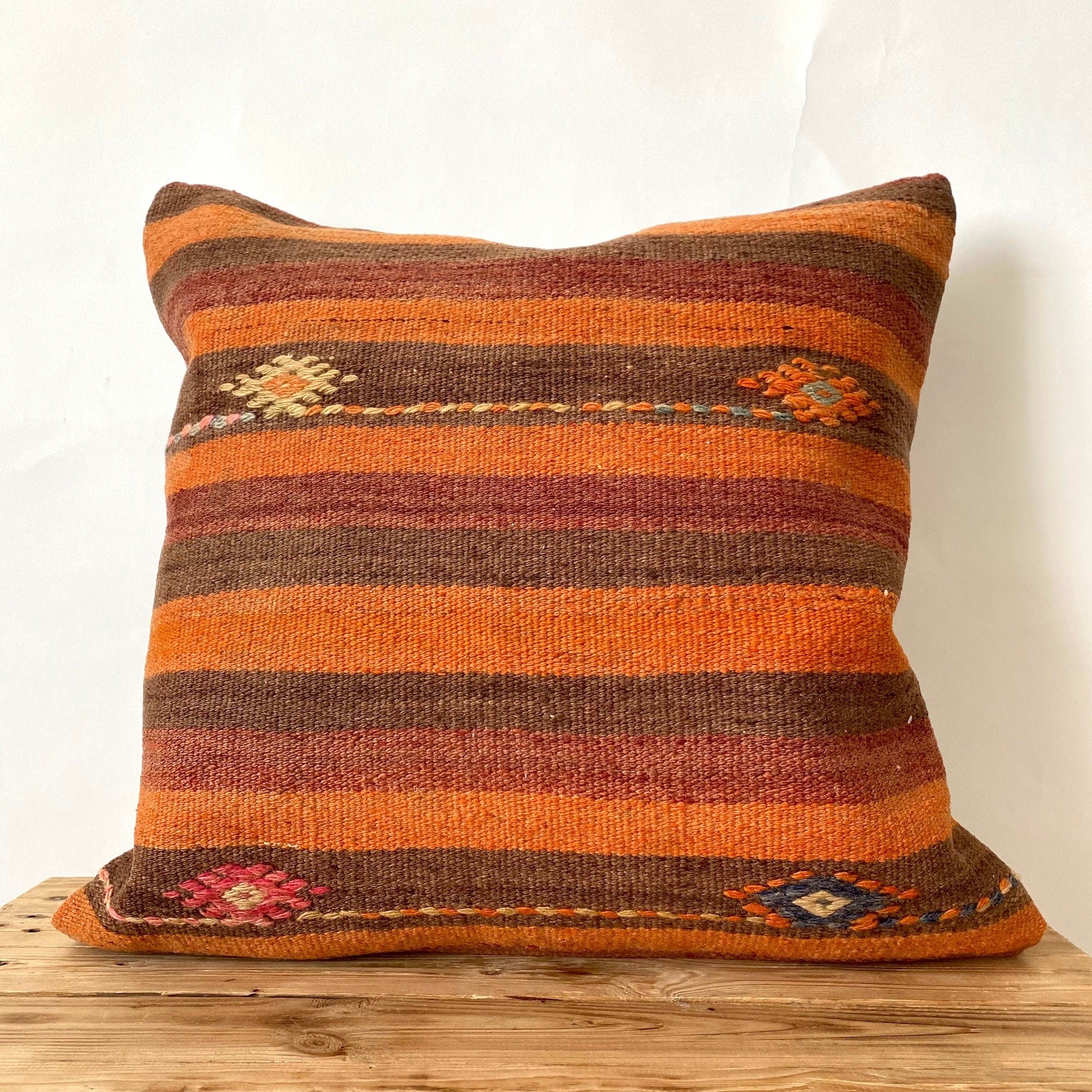 Laurinda - Orange Kilim Pillow Cover