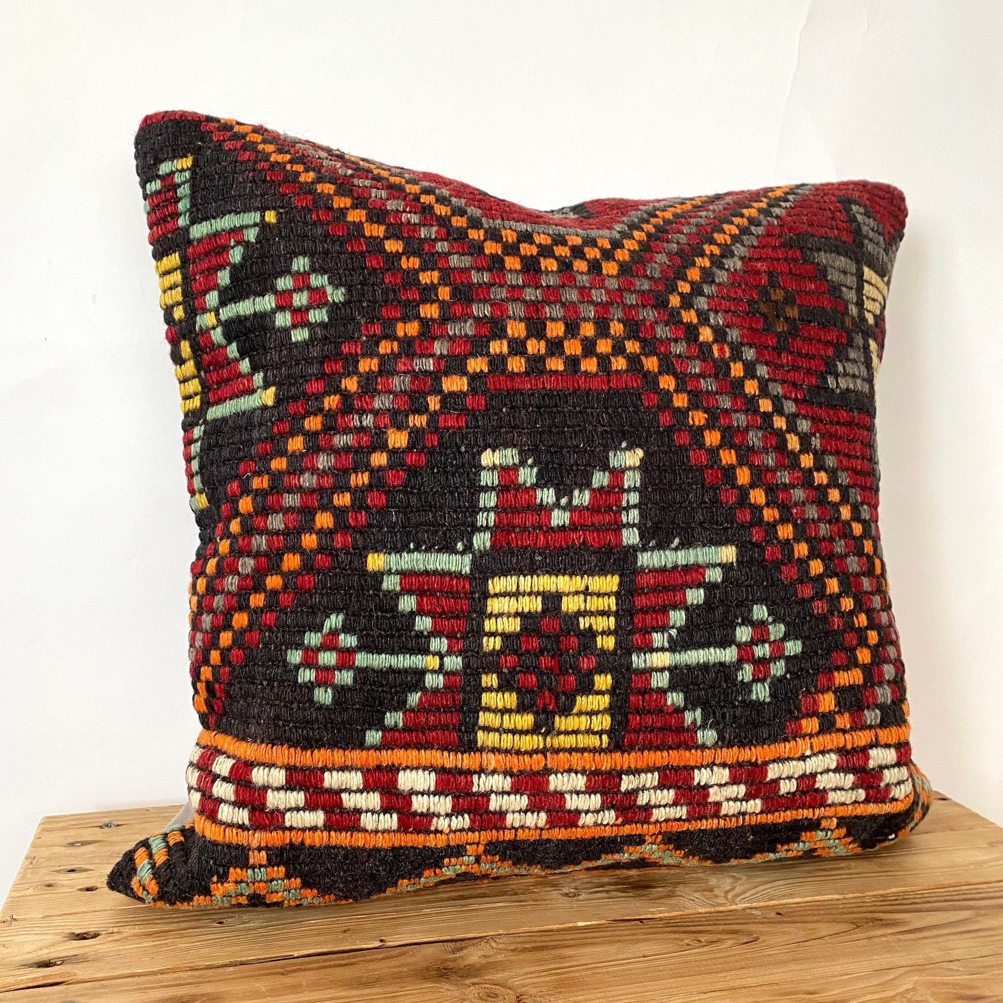 Lyzette - Red Kilim Pillow Cover