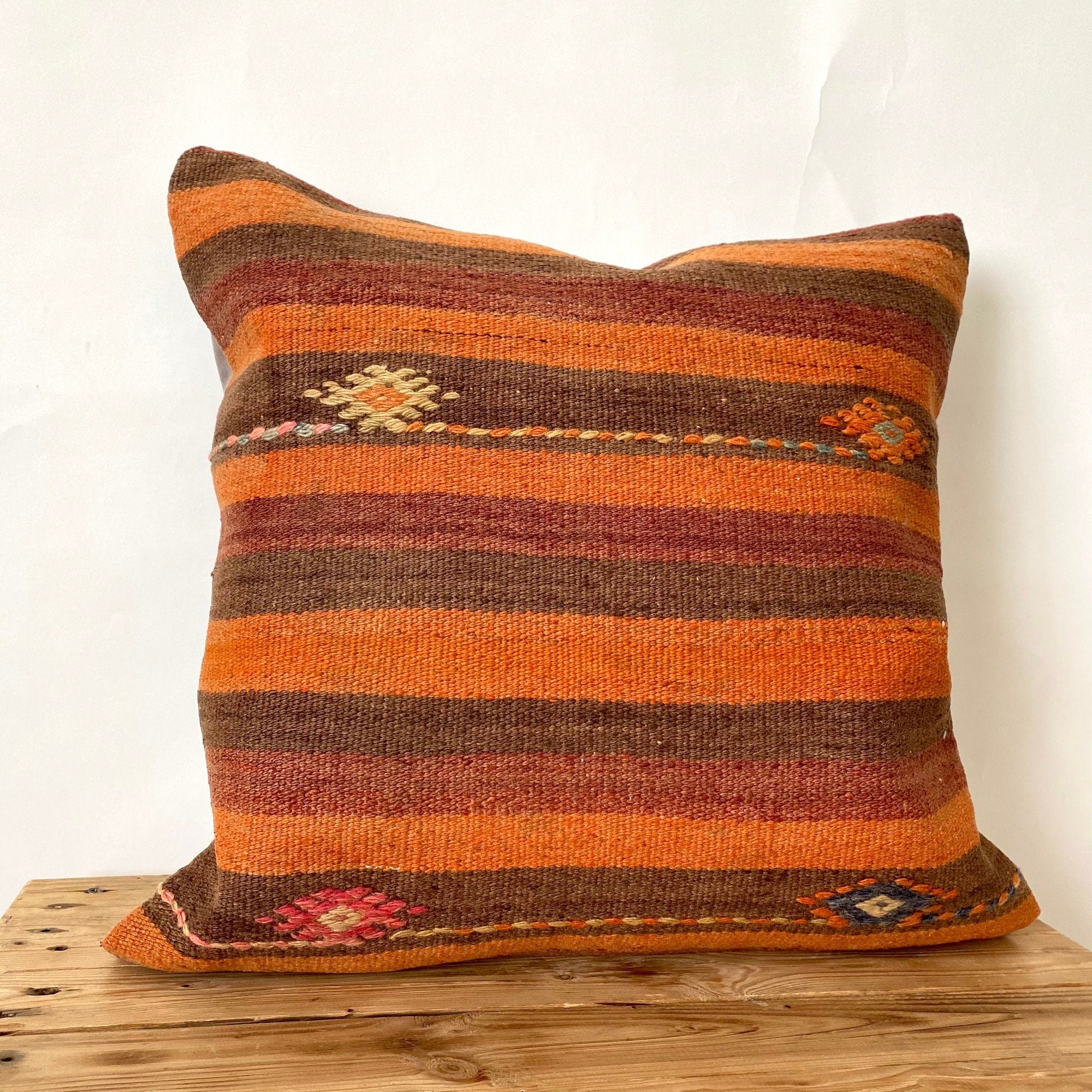 Laurinda - Orange Kilim Pillow Cover