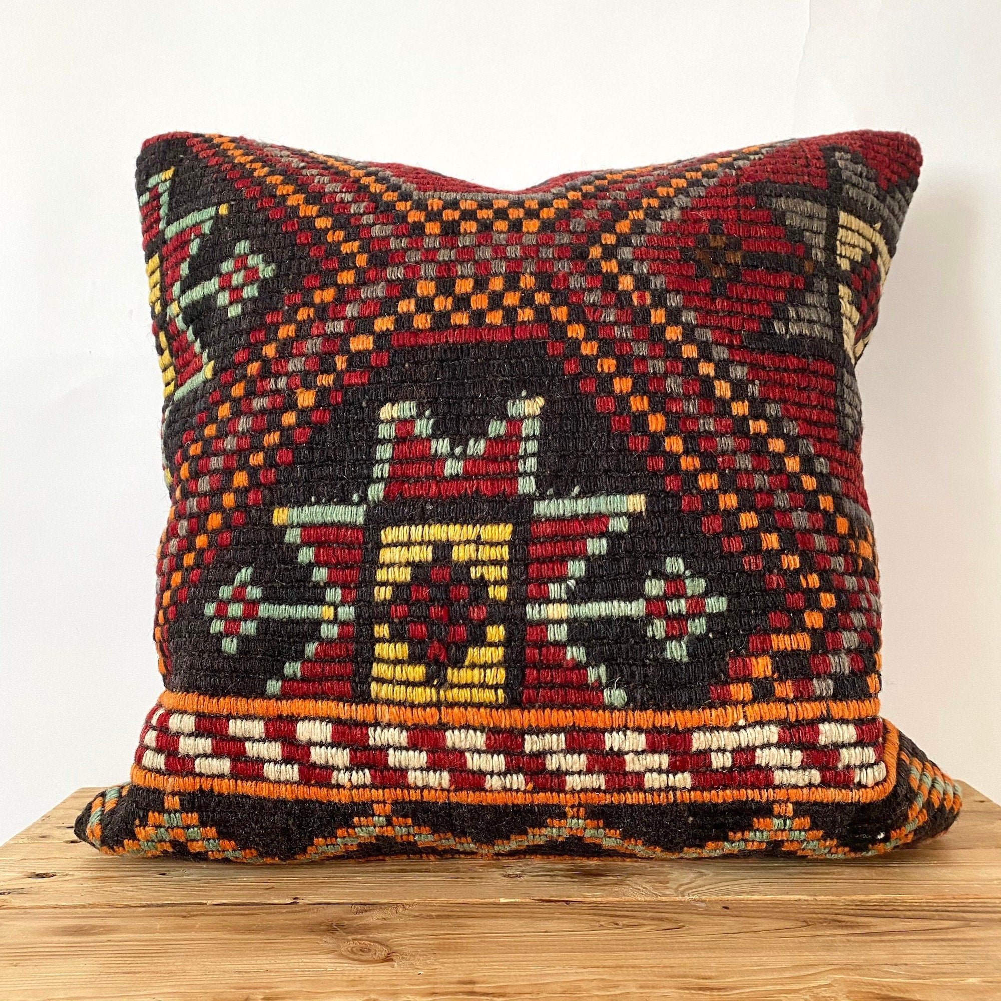 Lyzette - Red Kilim Pillow Cover