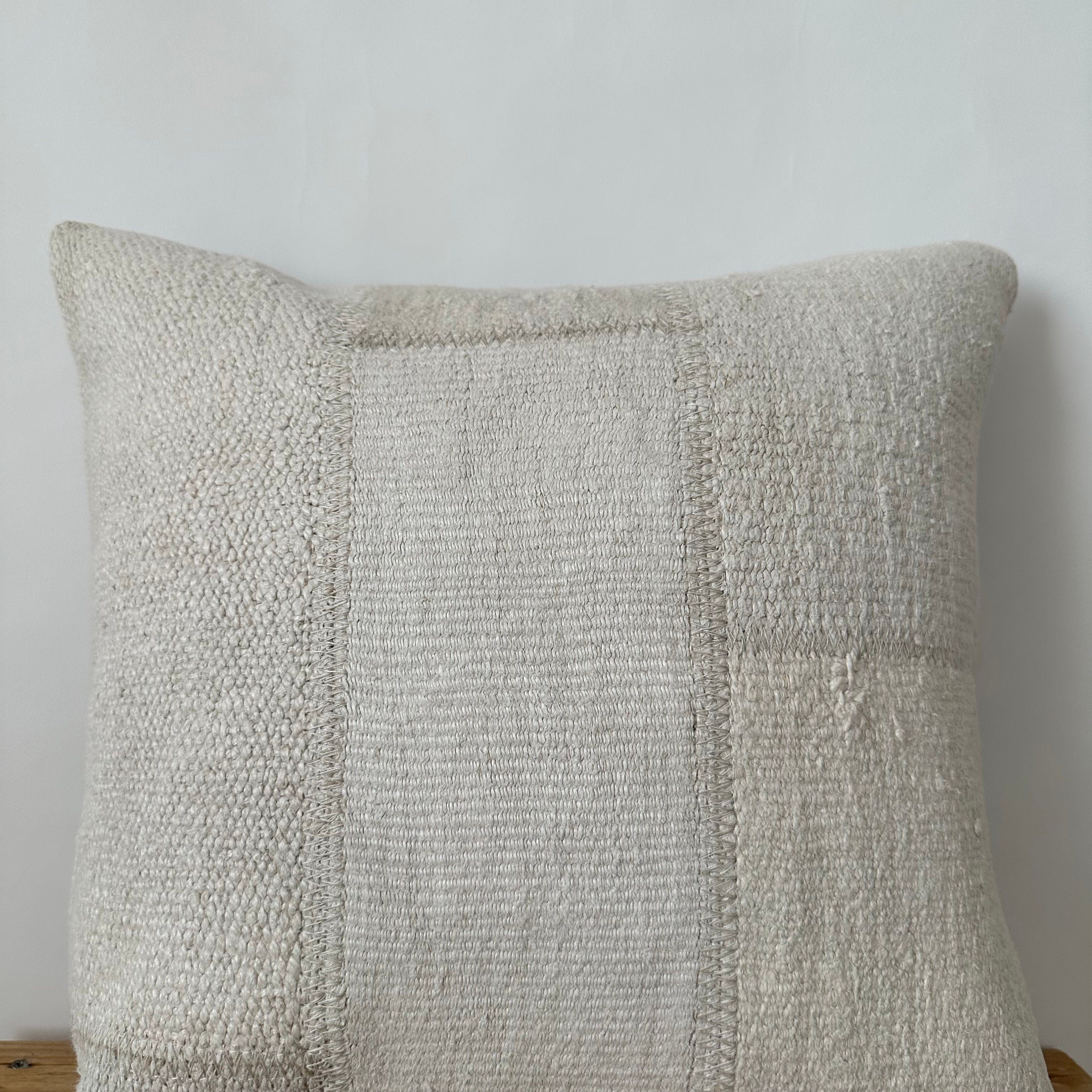 Trishelle - White Hemp Pillow Cover