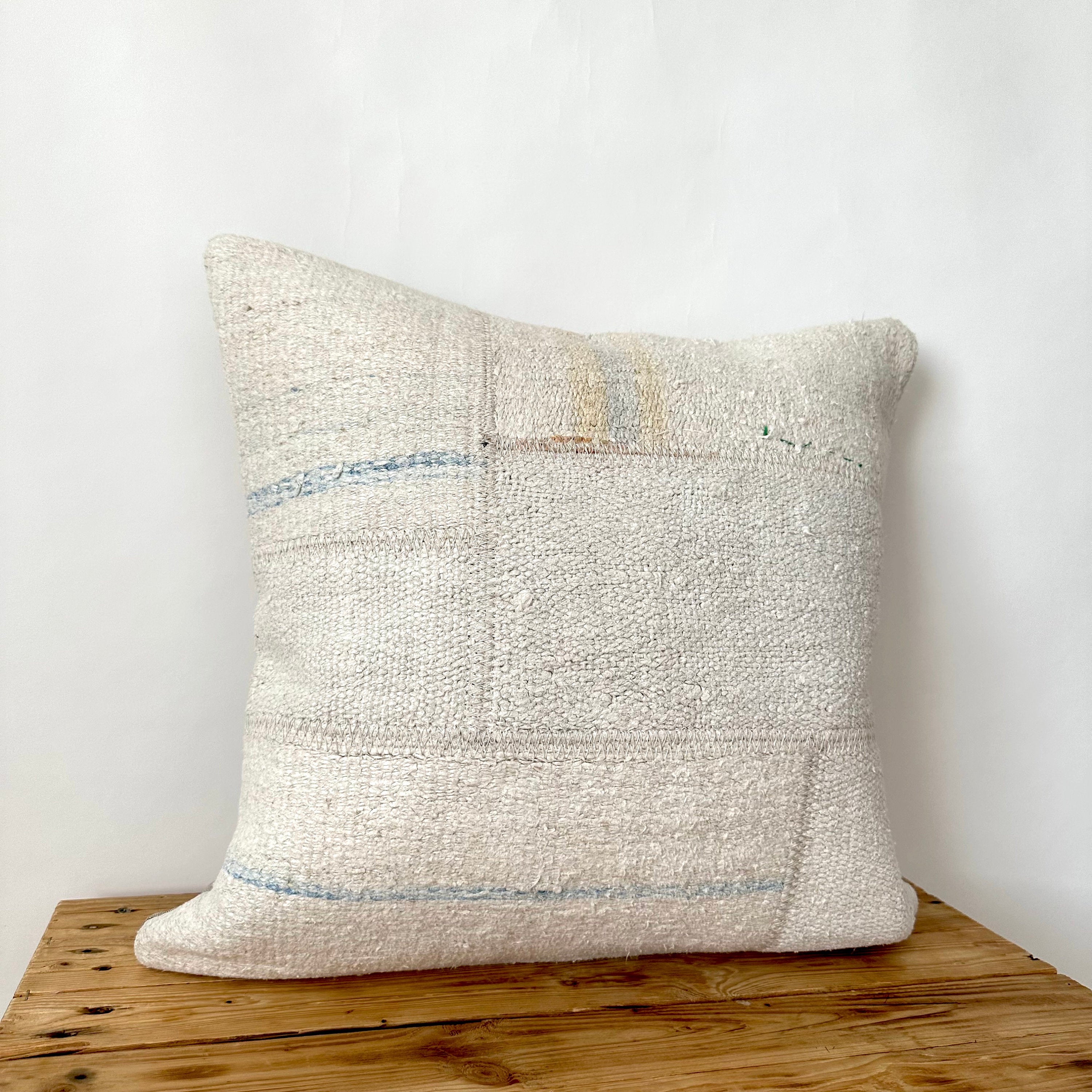 Tyrene - White Hemp Pillow Cover