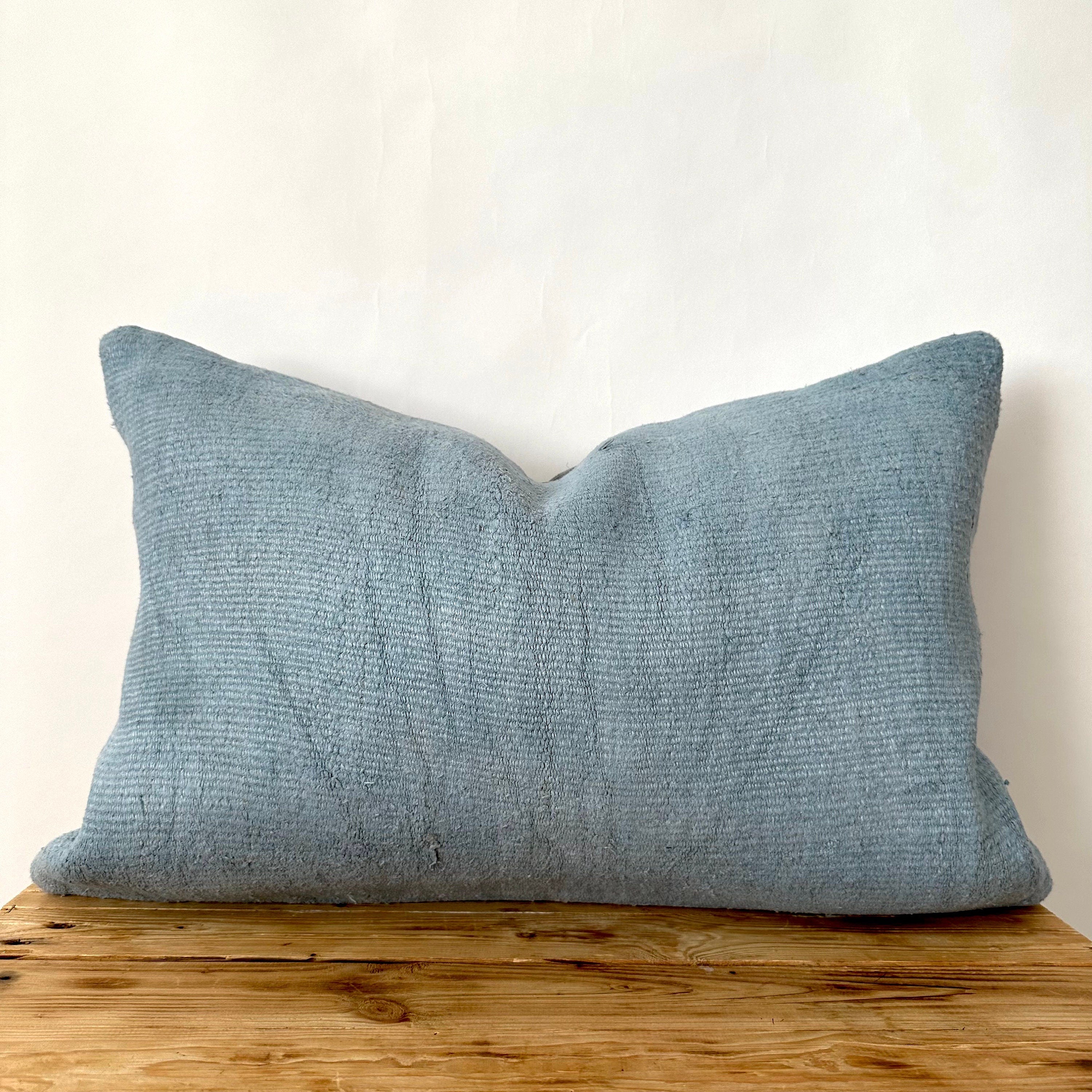 Celinee - Blue Hemp Pillow Cover