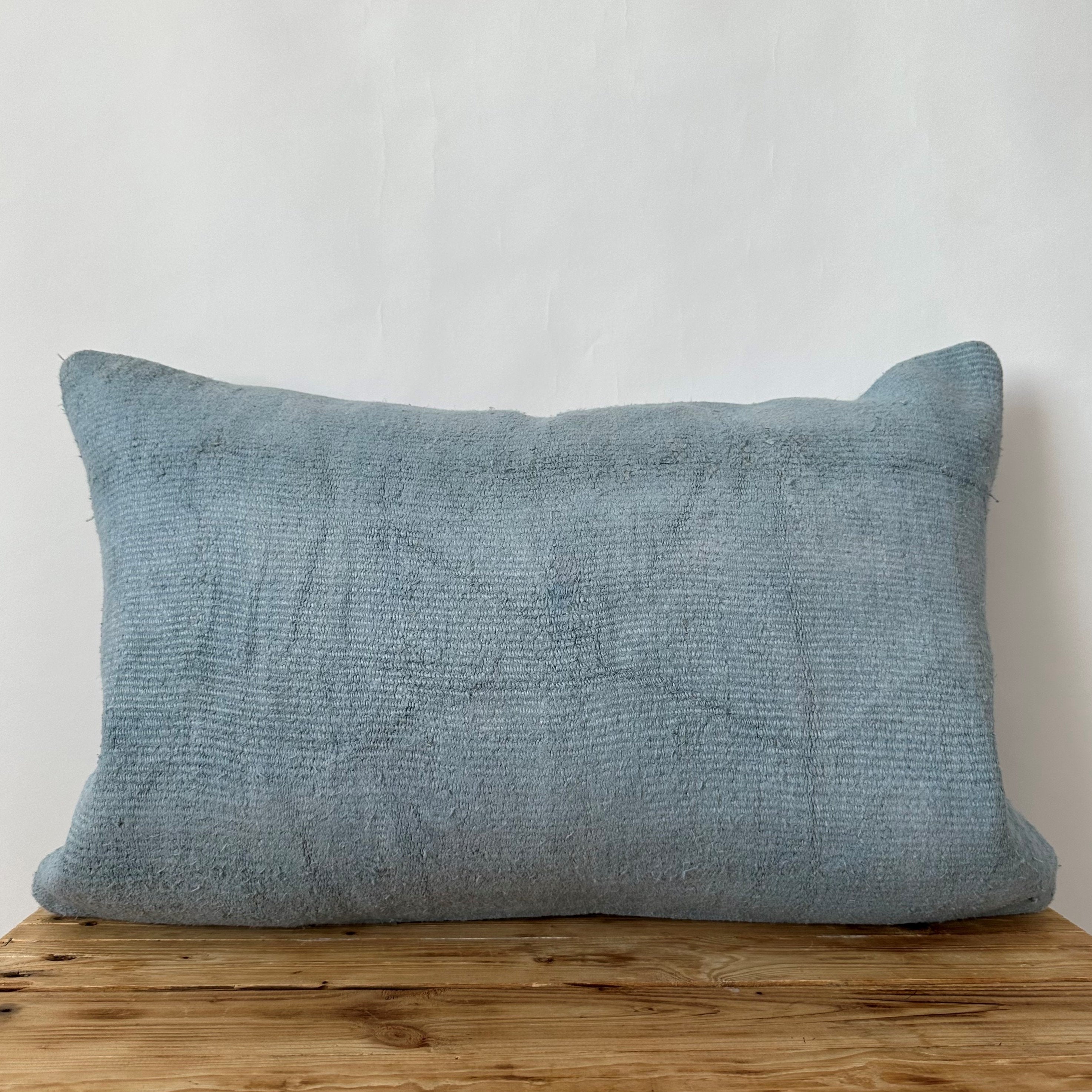 Chessa - Blue Hemp Pillow Cover