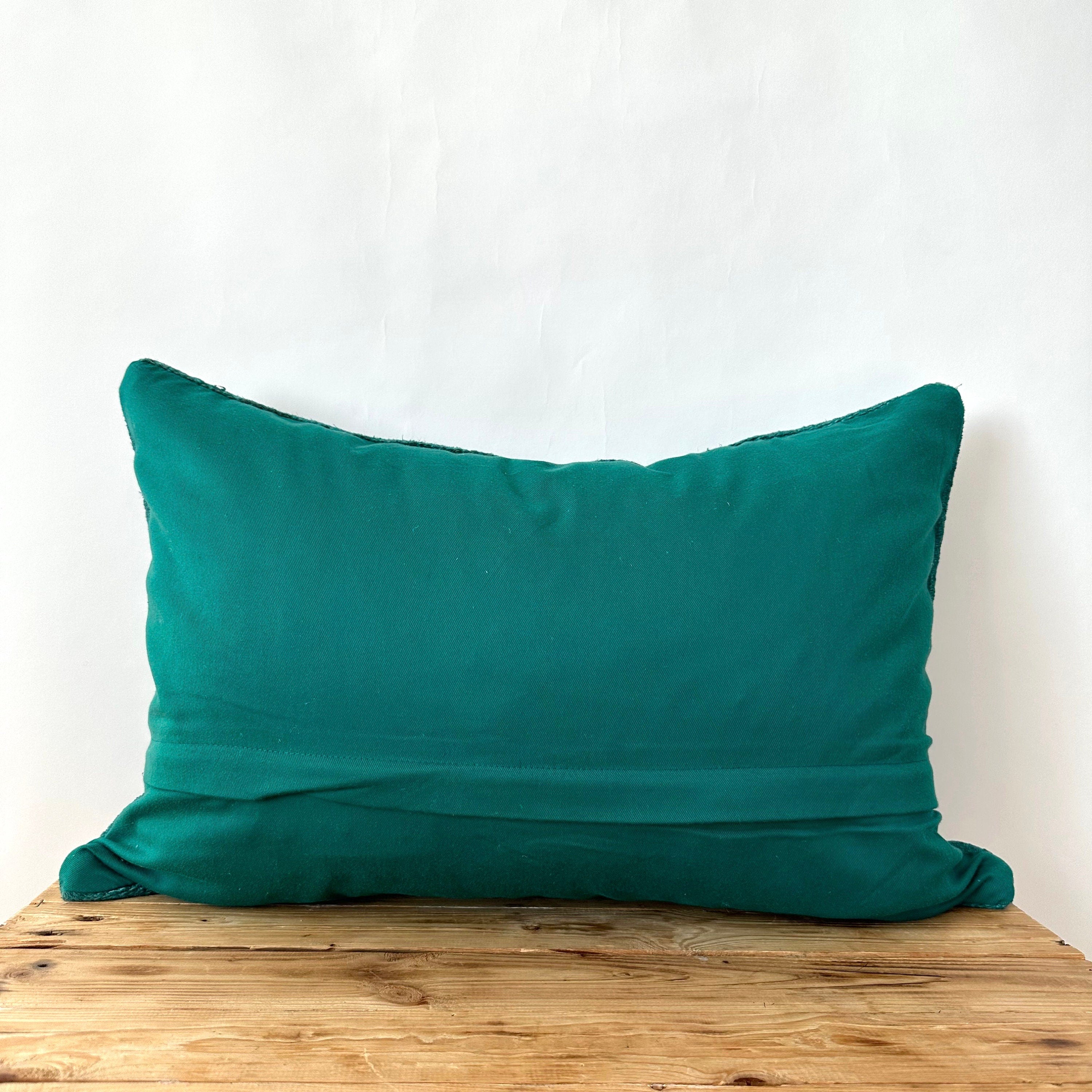 Caspia - Turquoise Hemp Pillow Cover