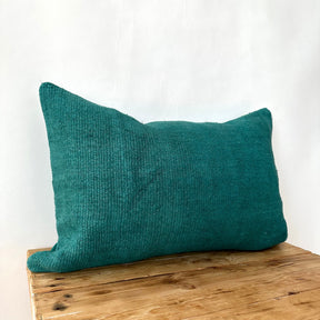 Caspia - Turquoise Hemp Pillow Cover