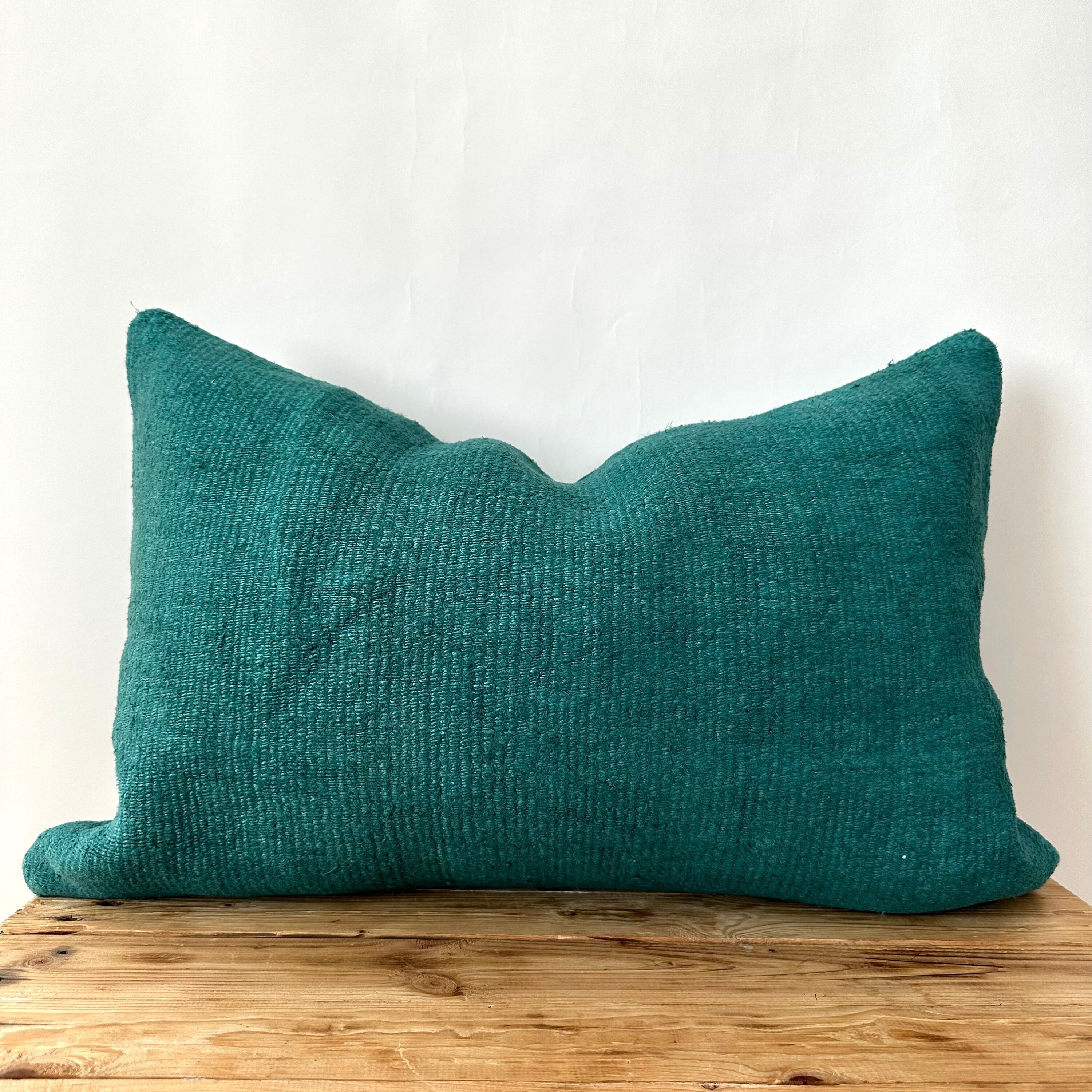 Caspia - Turquoise Hemp Pillow Cover