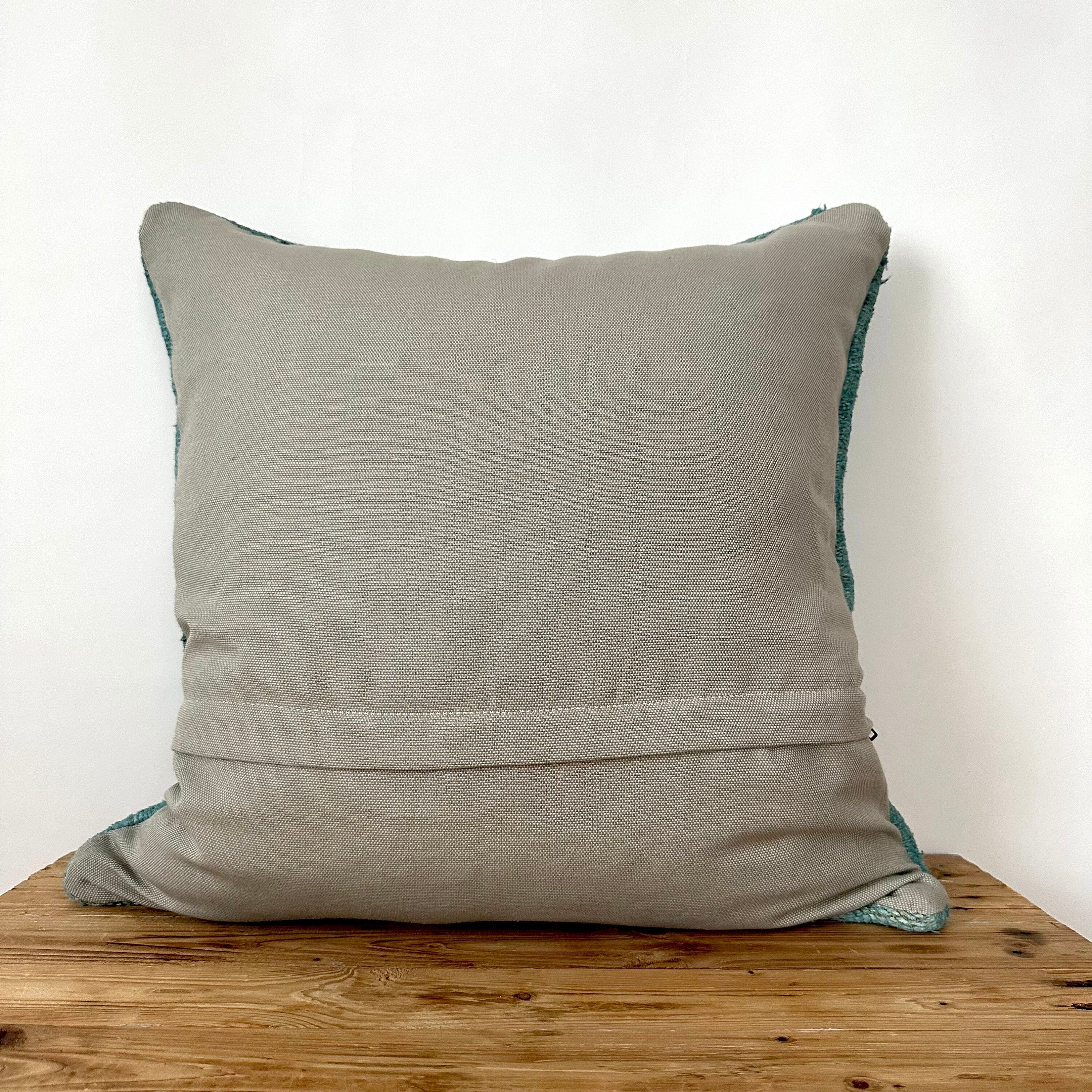 Candela - Turquoise Hemp Pillow Cover