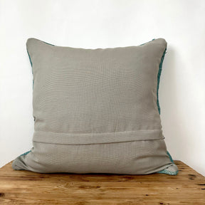 Candela - Turquoise Hemp Pillow Cover