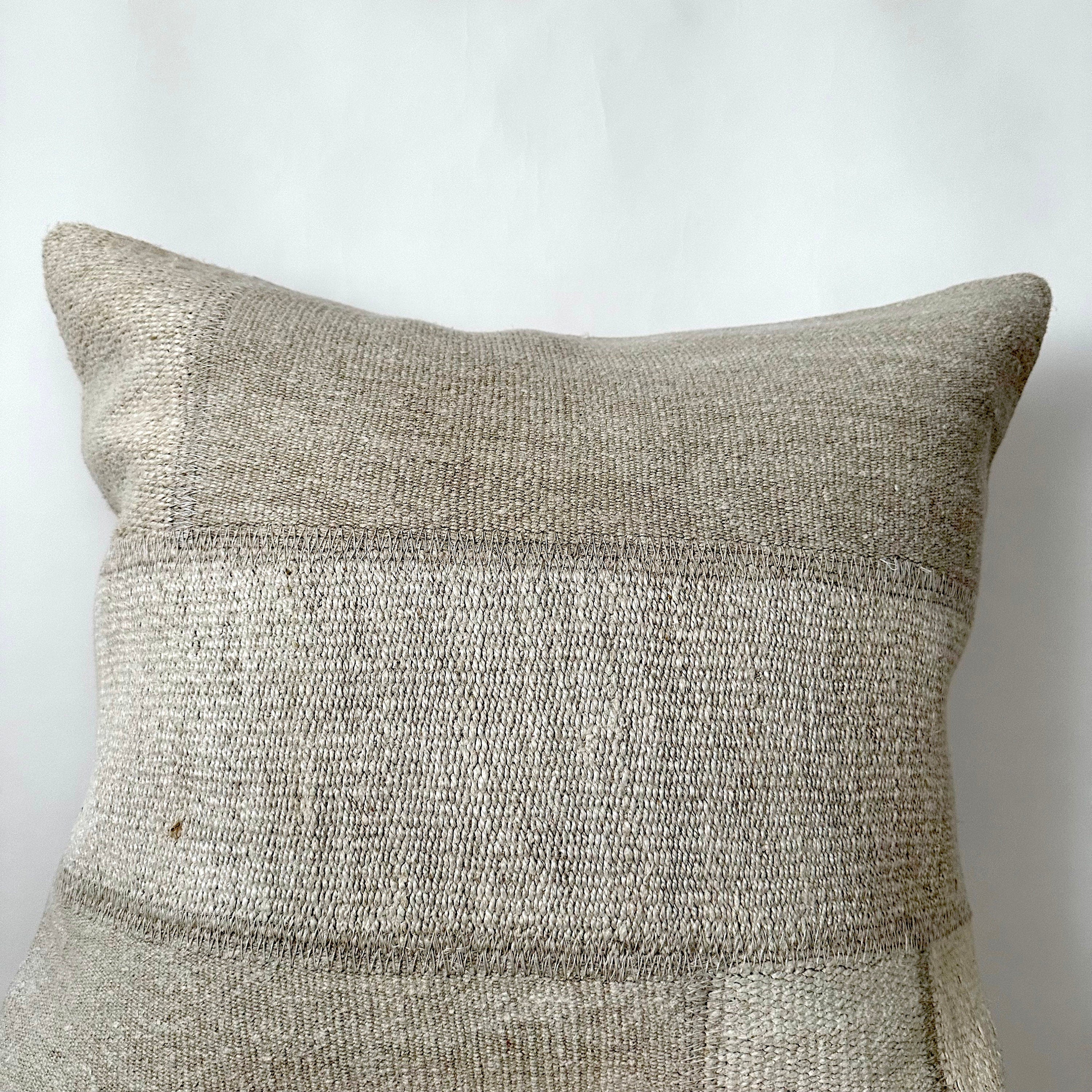 Tere - White Hemp Pillow Cover