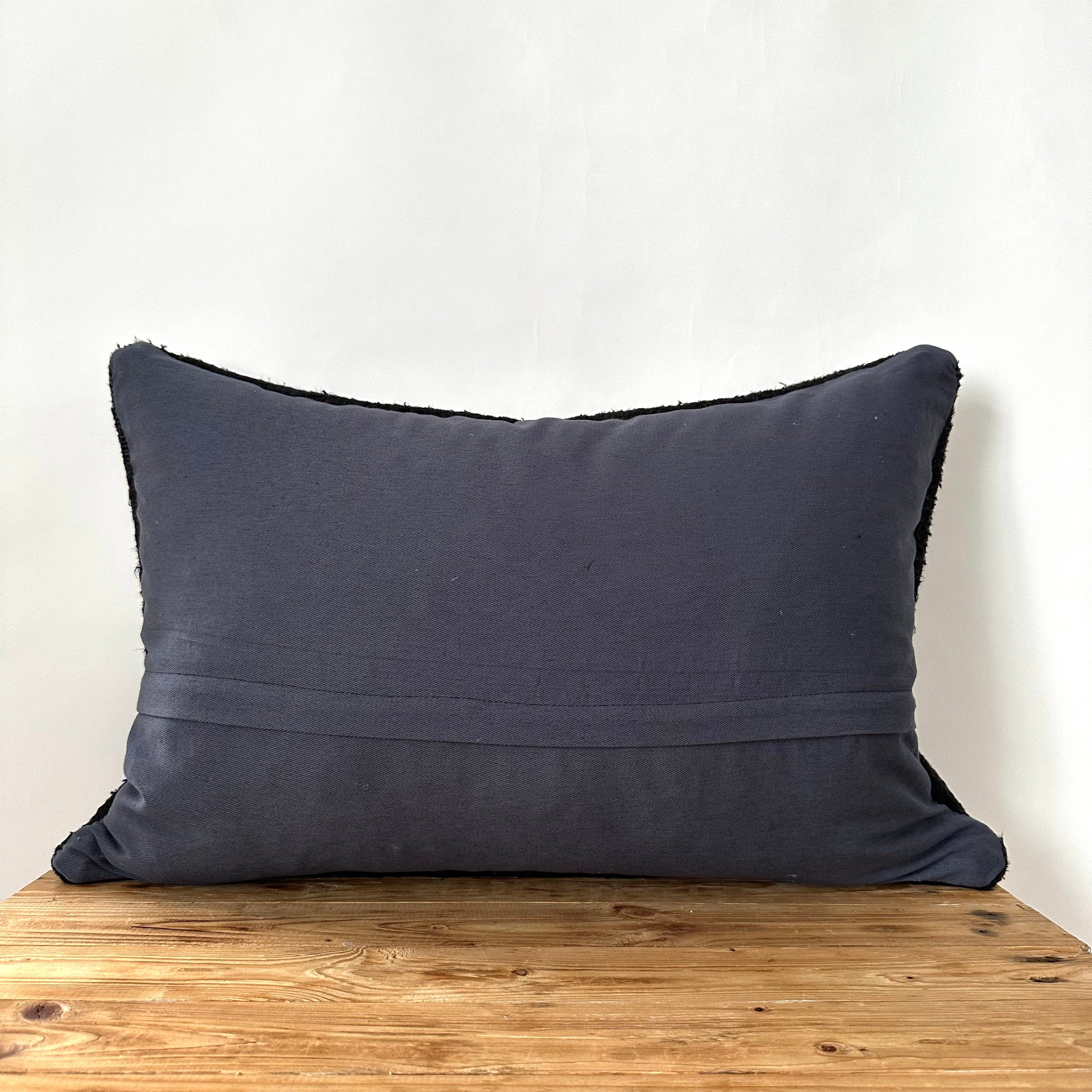 Lilac - Brown Hemp Pillow Cover