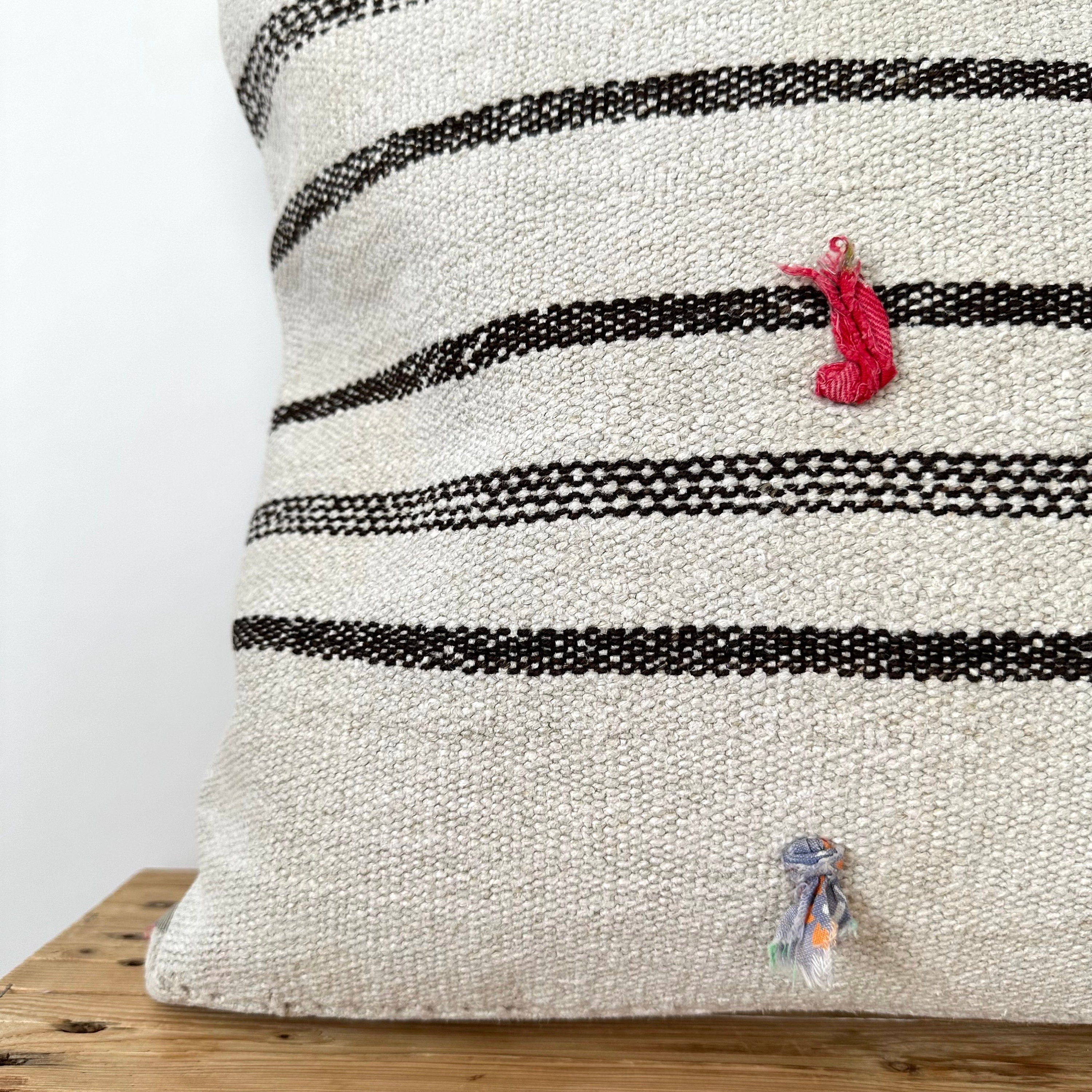 Toril - White Hemp Pillow Cover