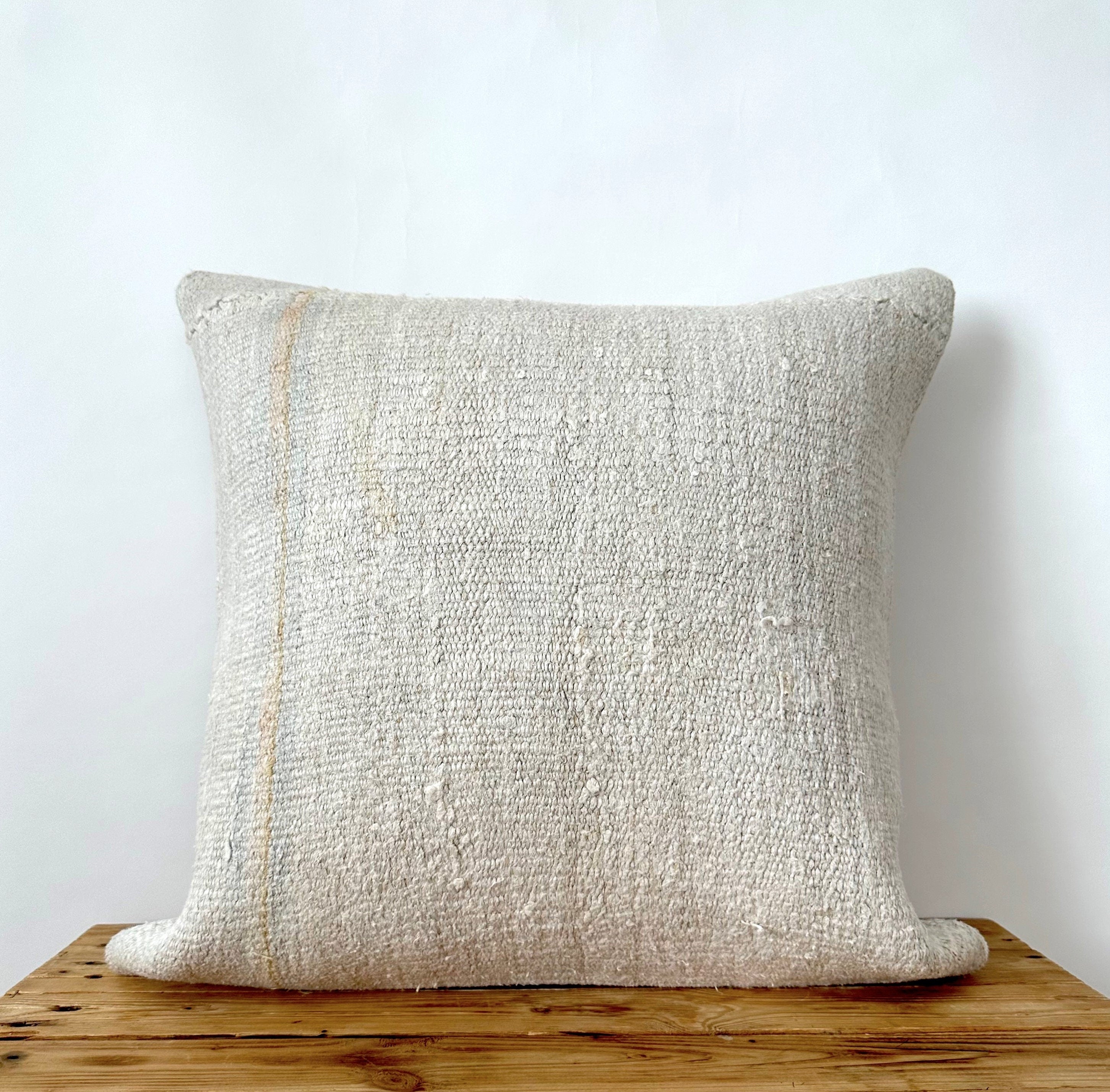 Tayla - White Hemp Pillow Cover