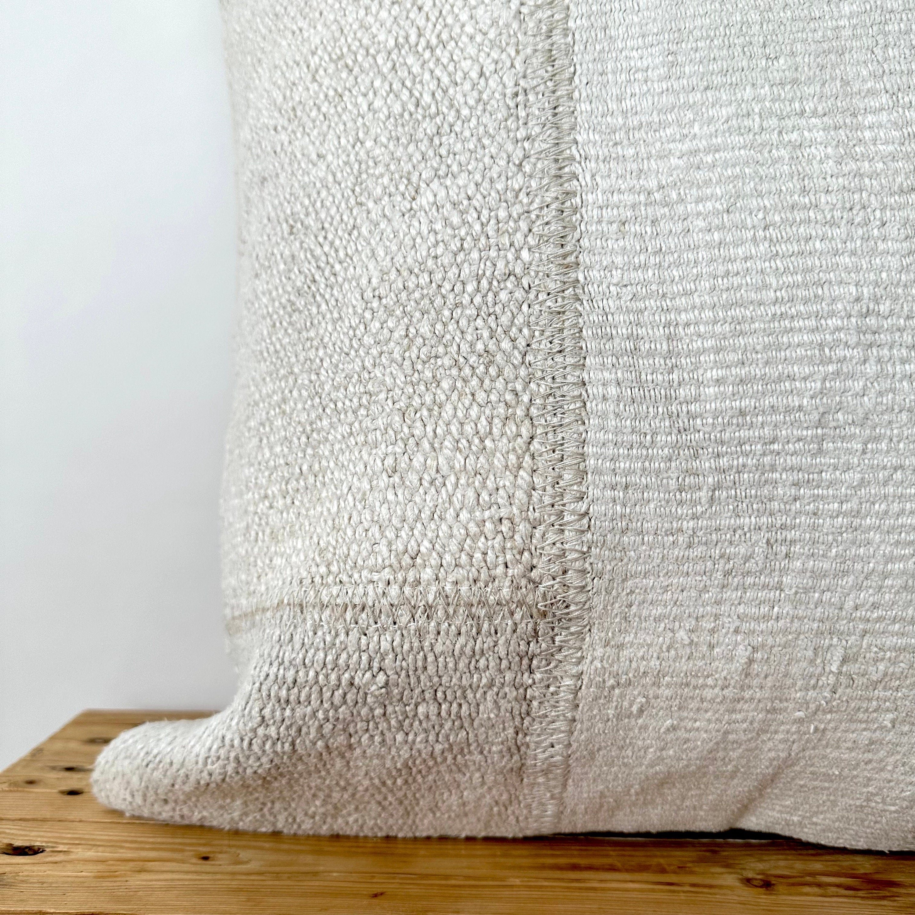 Trishelle - White Hemp Pillow Cover