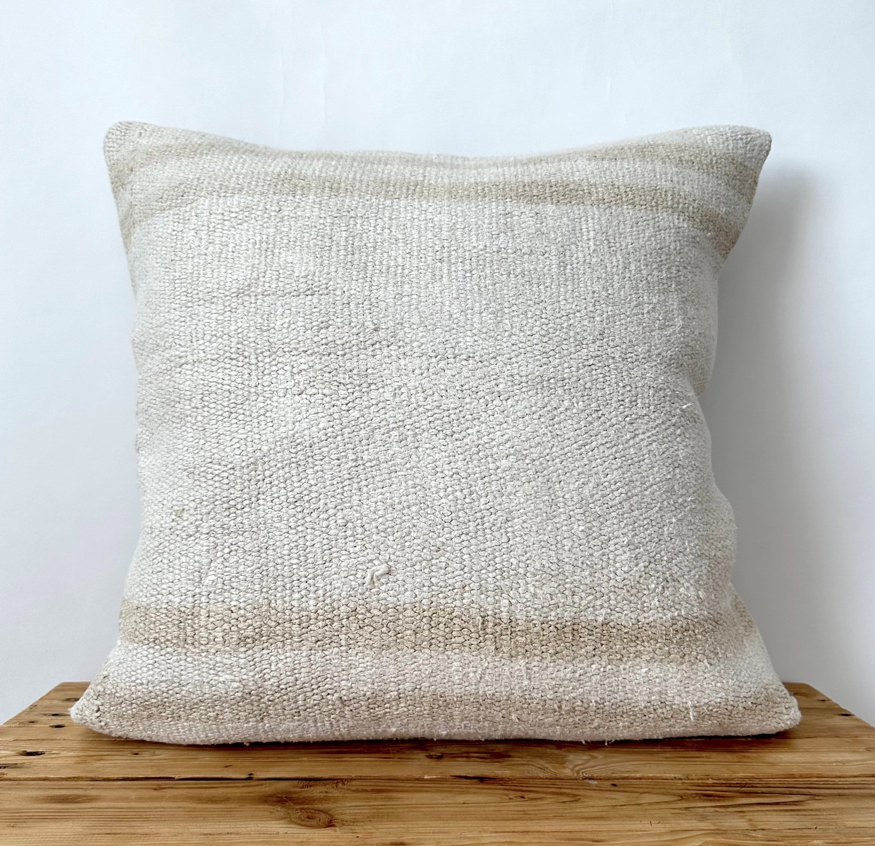 Tanith - White Hemp Pillow Cover