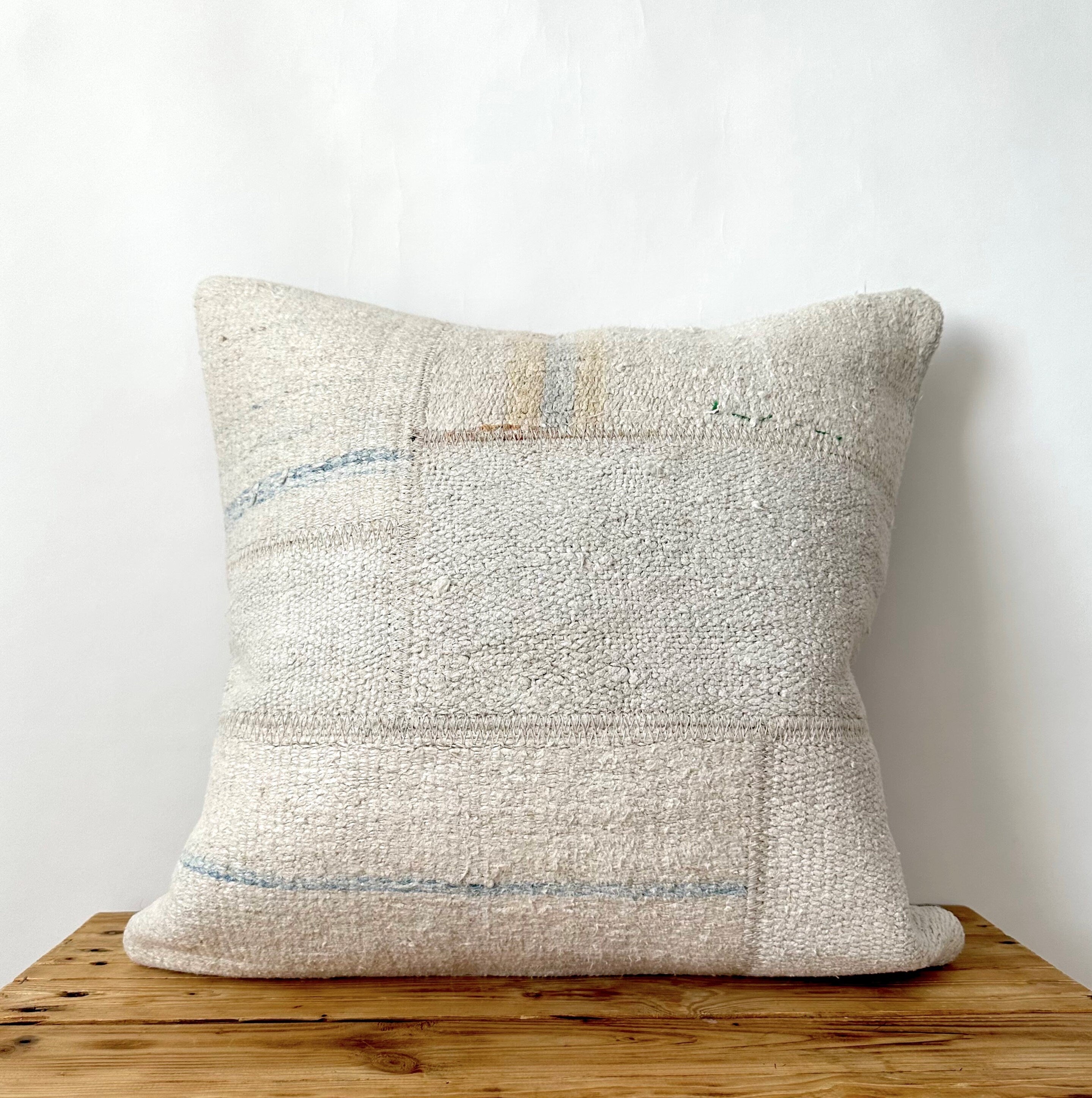 Tyrene - White Hemp Pillow Cover