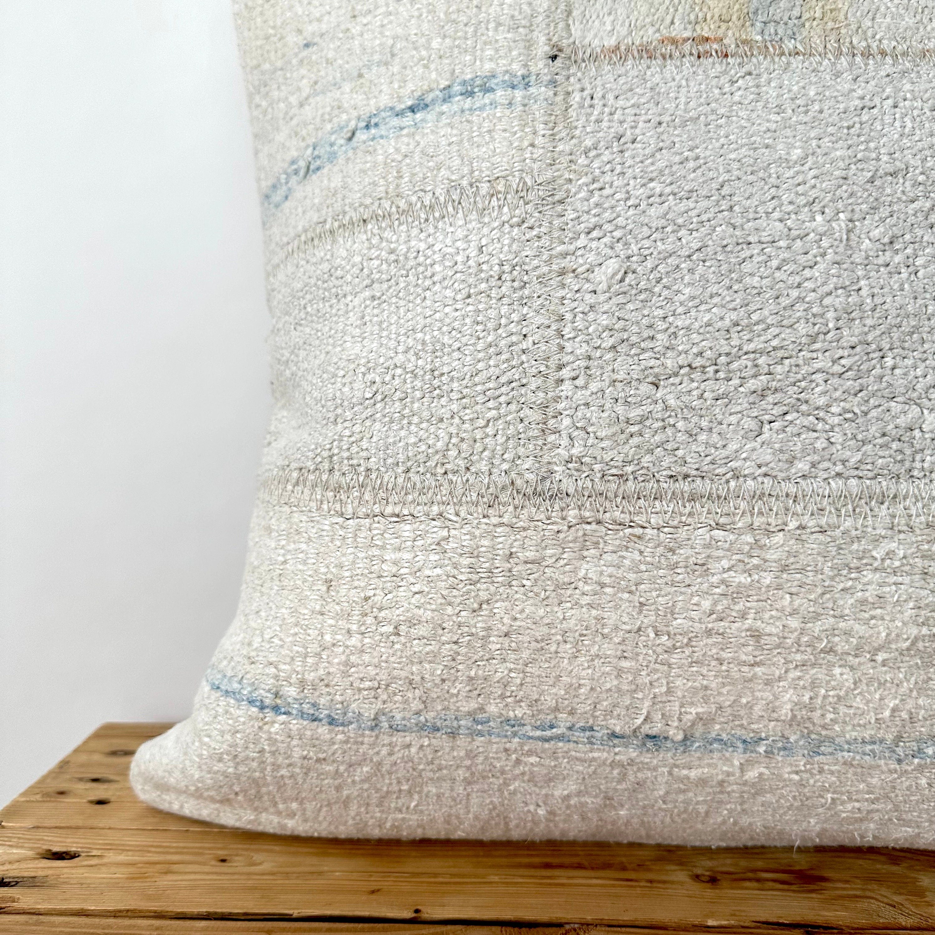 Tyrene - White Hemp Pillow Cover