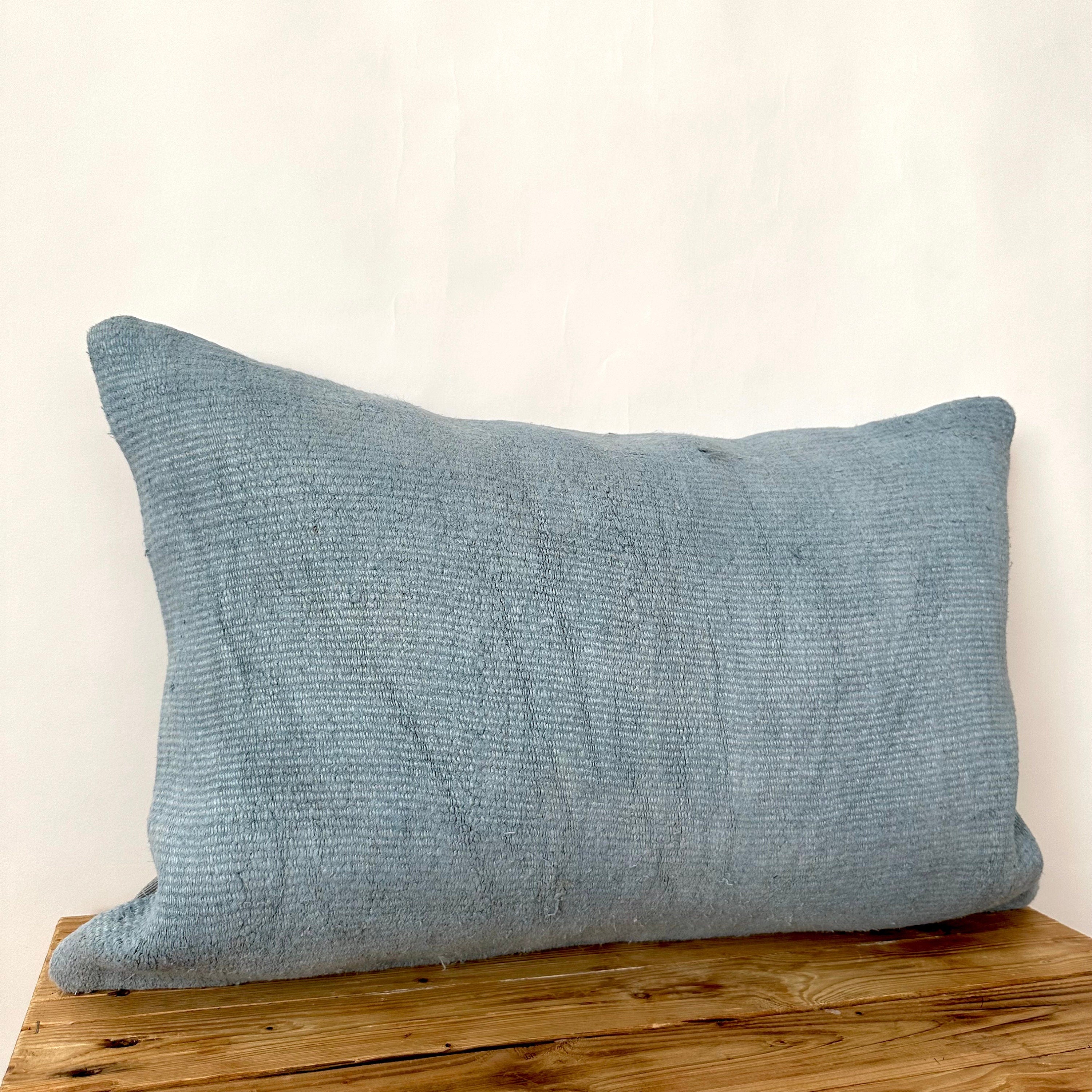 Celinee - Blue Hemp Pillow Cover