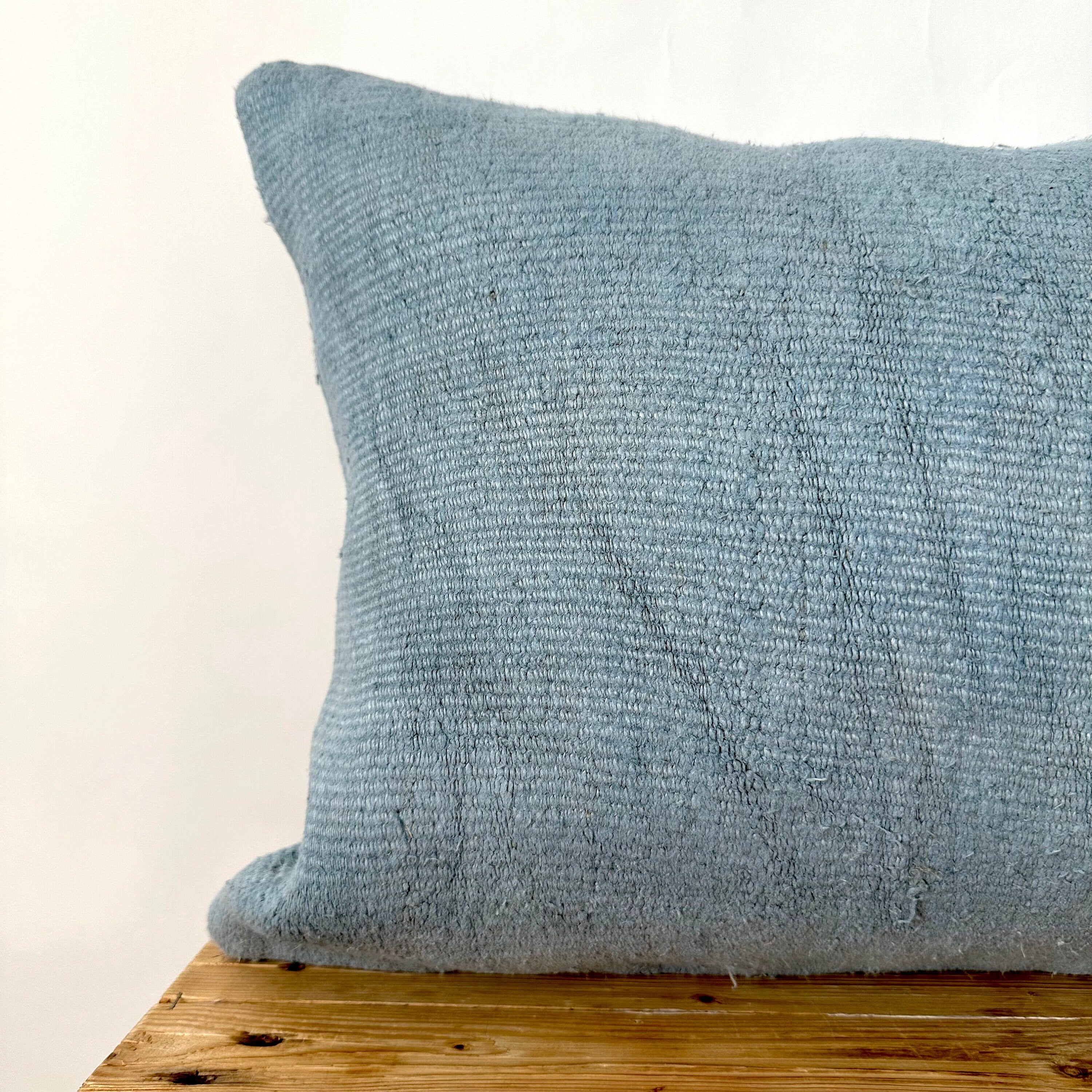 Celinee - Blue Hemp Pillow Cover