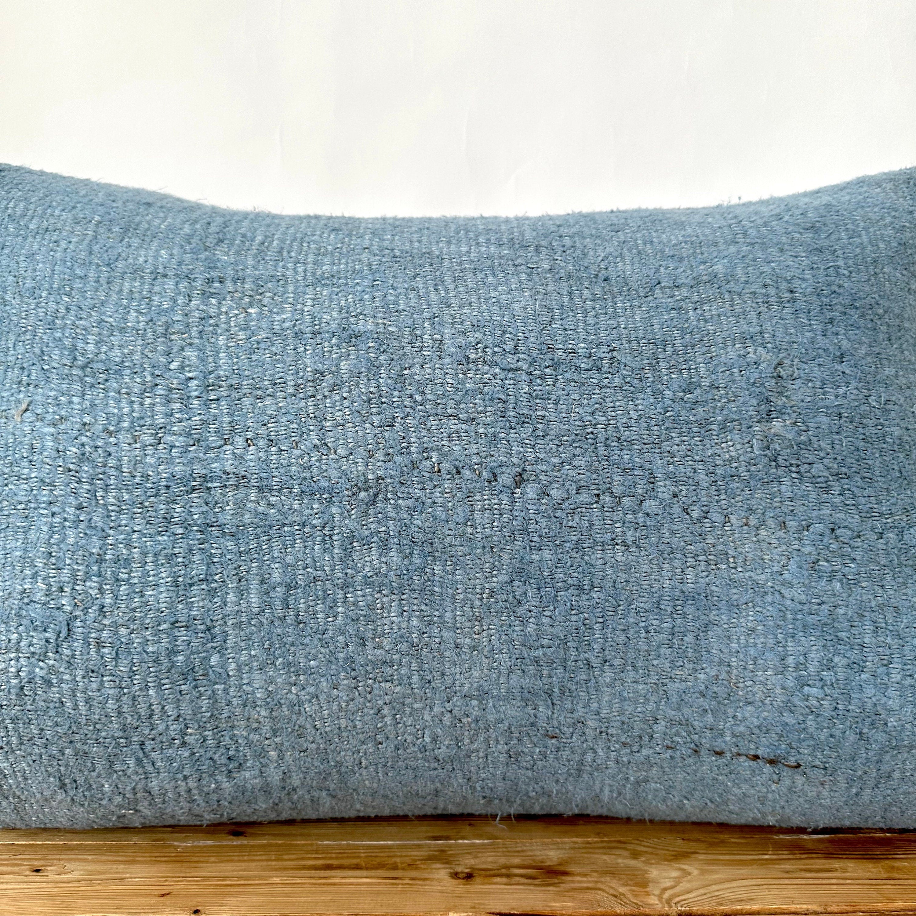 Carna - Blue Hemp Pillow Cover