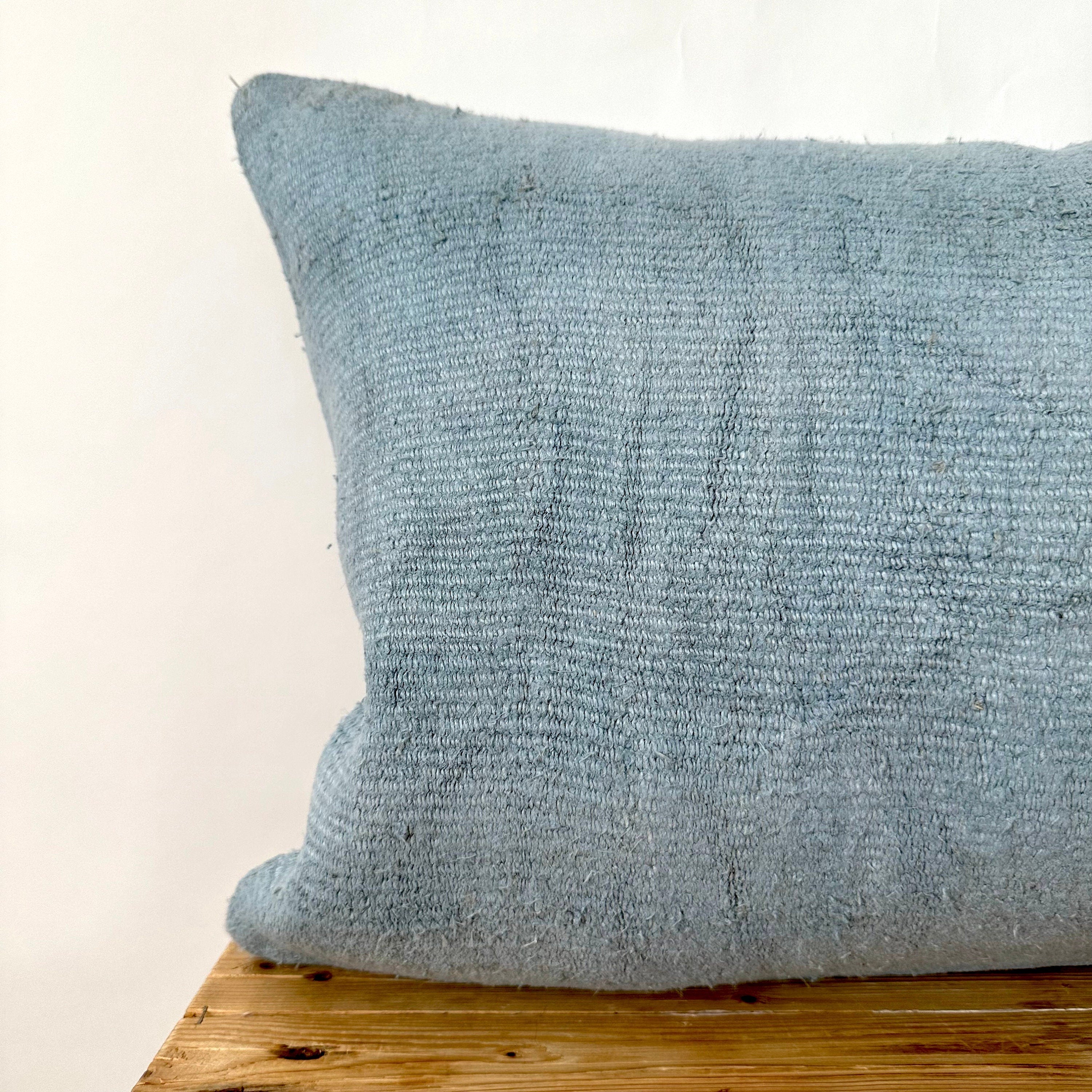 Chessa - Blue Hemp Pillow Cover