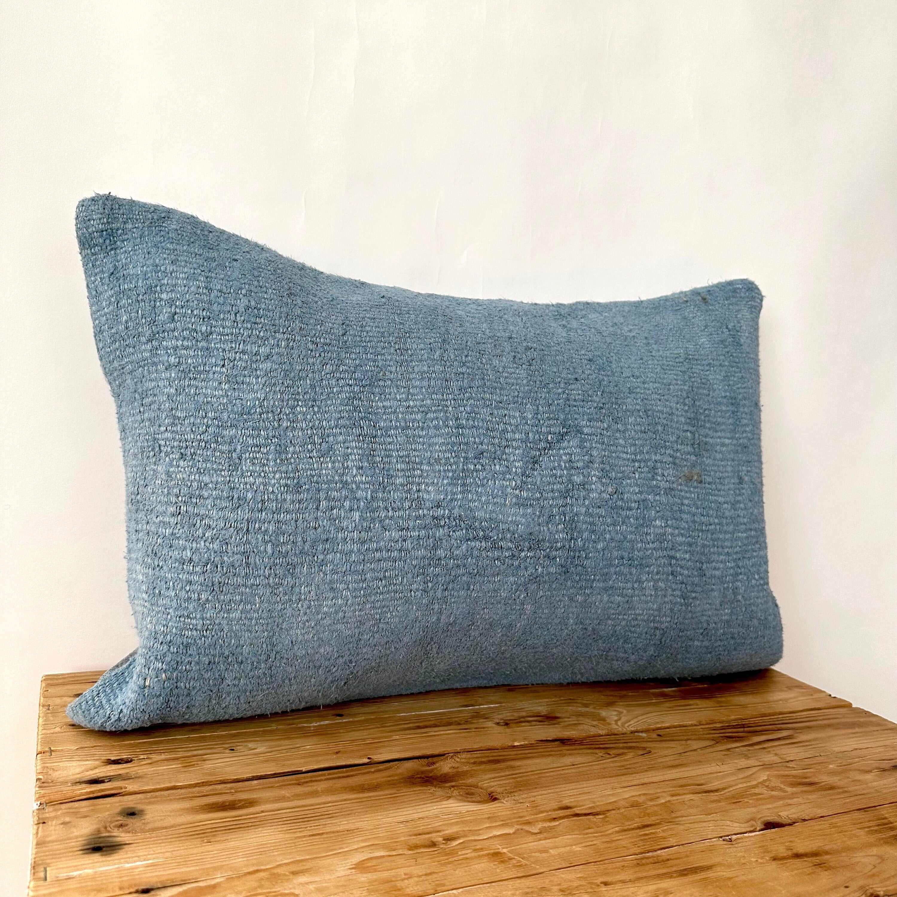 Clarion - Blue Hemp Pillow Cover