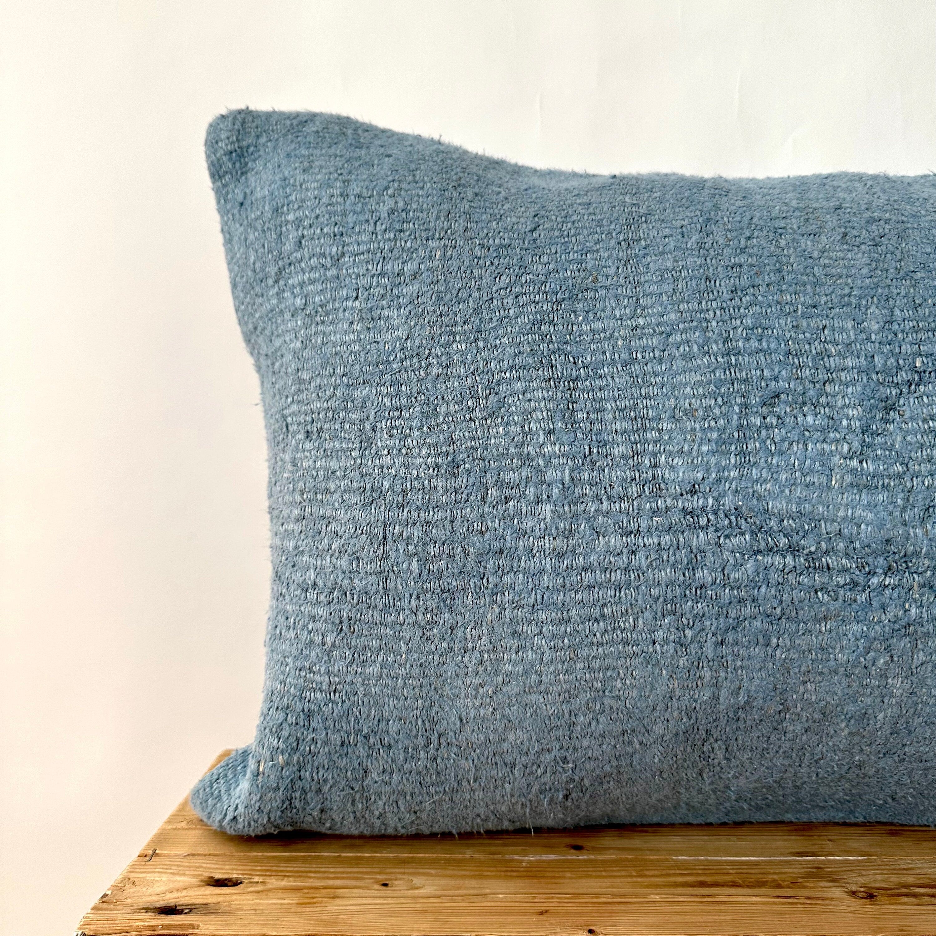 Clarion - Blue Hemp Pillow Cover