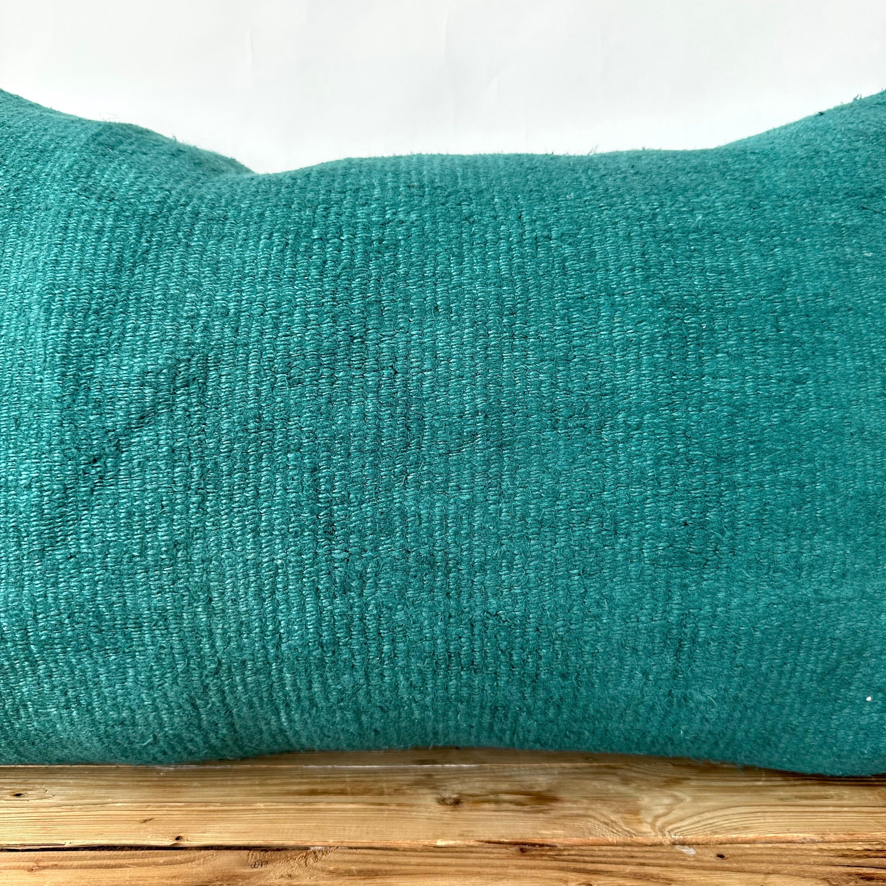 Caspia - Turquoise Hemp Pillow Cover