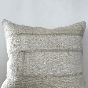 Terza - White Hemp Pillow Cover